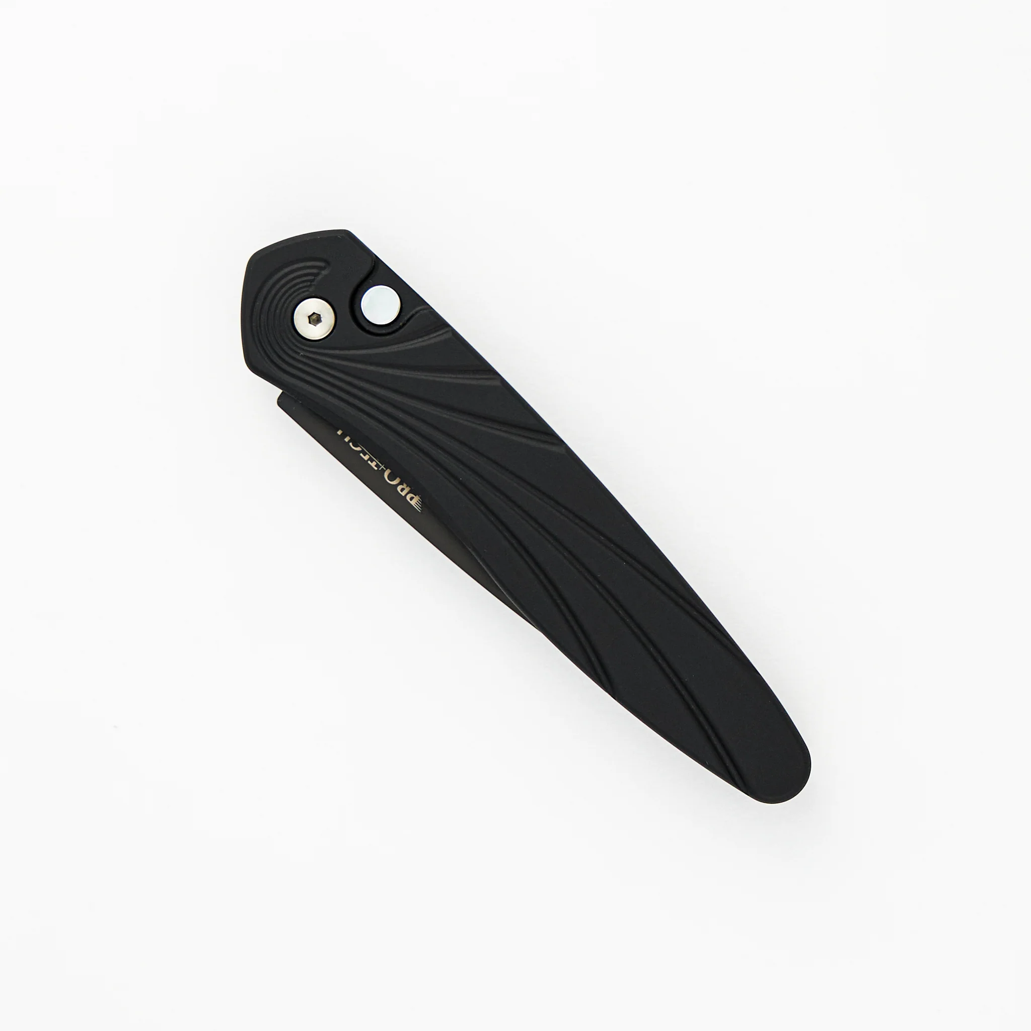 Newport – Black Aluminum Handle W/ 3D Wave – Black S35VN Blade - MOP Button 3437 - Image 3