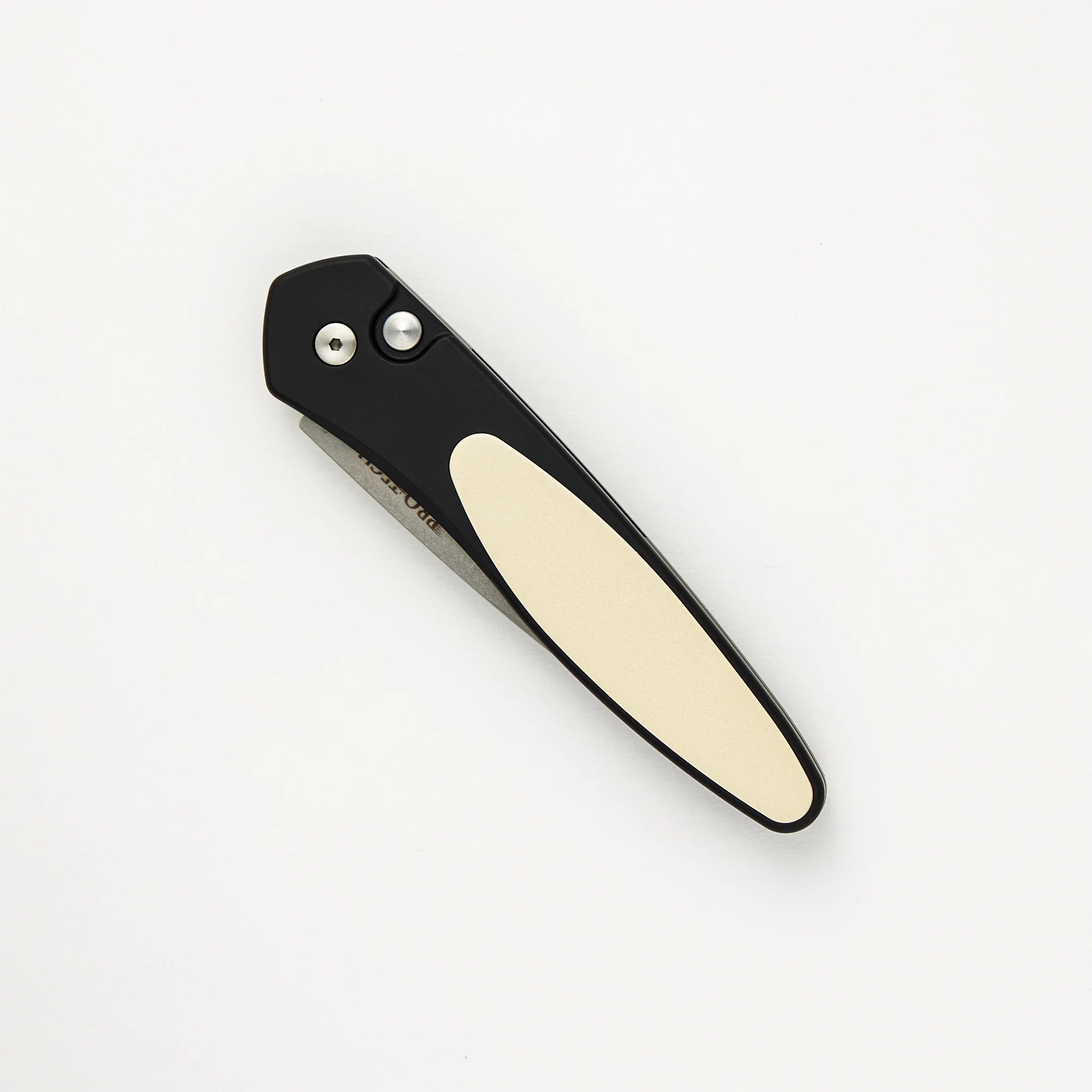 Newport ā Tuxedo ā Black Aluminum Handle ā Ivory Micarta Inlay ā Stonewash S35VN Blade - 3451 - Image 3