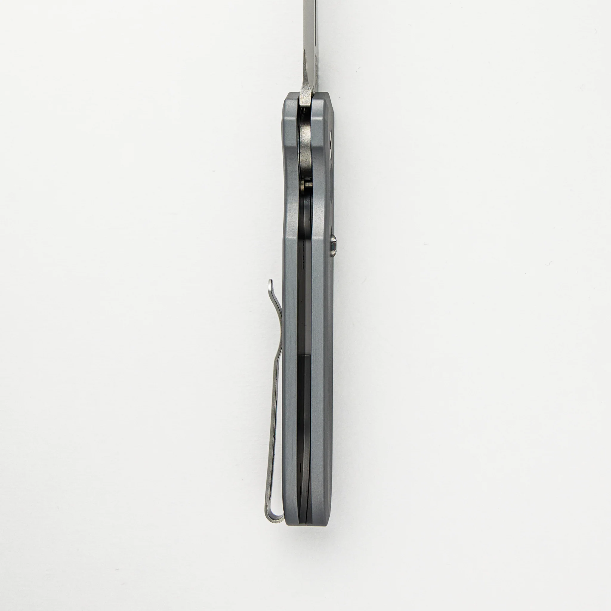 PDW Invictus Auto - Blade Show ATL 2024 - Grey Handle, MOP Button, MagnaCut Stonewash Blade - Image 6