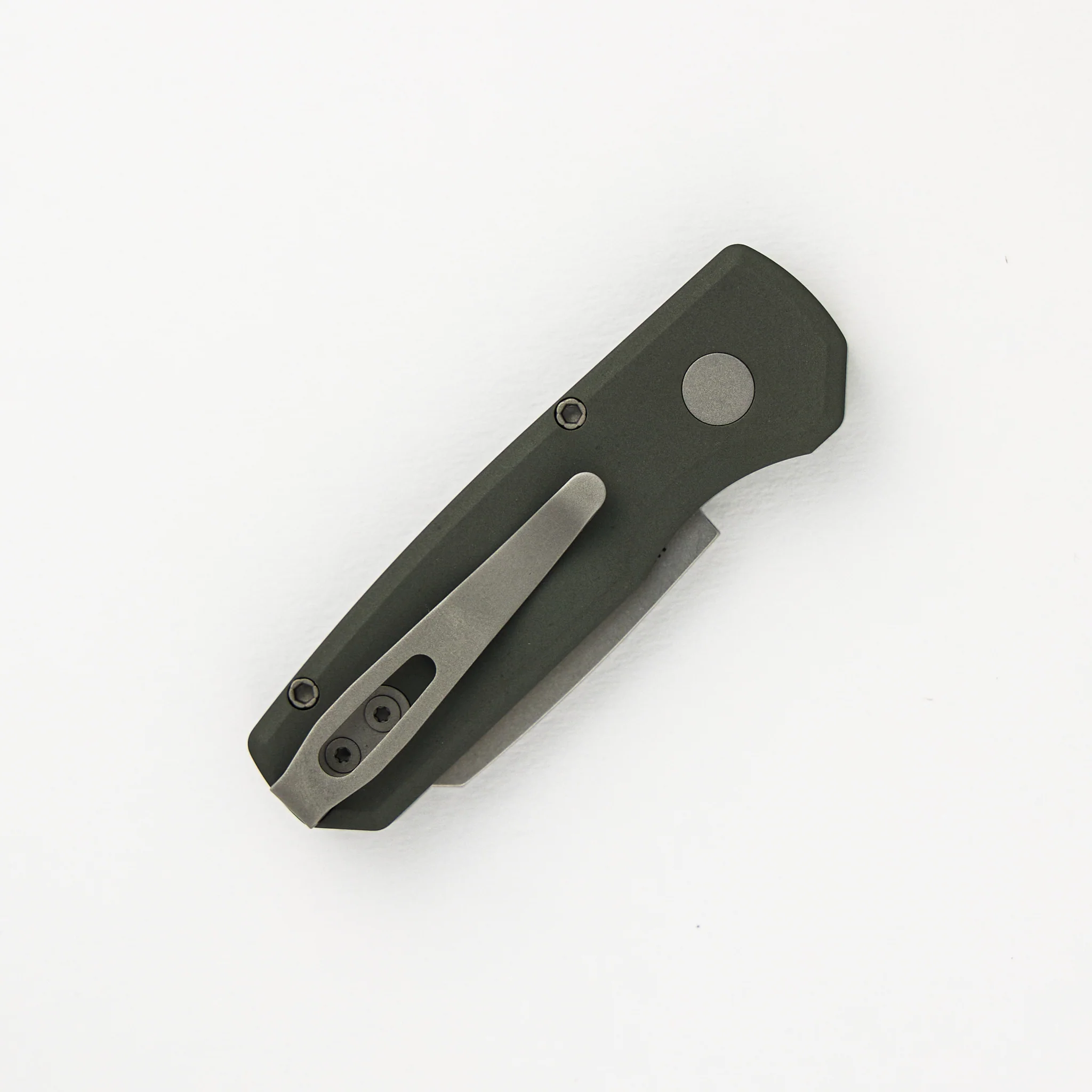 Runt 5 - Green Aluminum Handle - Stonewash Magnacut Reverse Tanto Blade - R5401-GREEN - Image 4