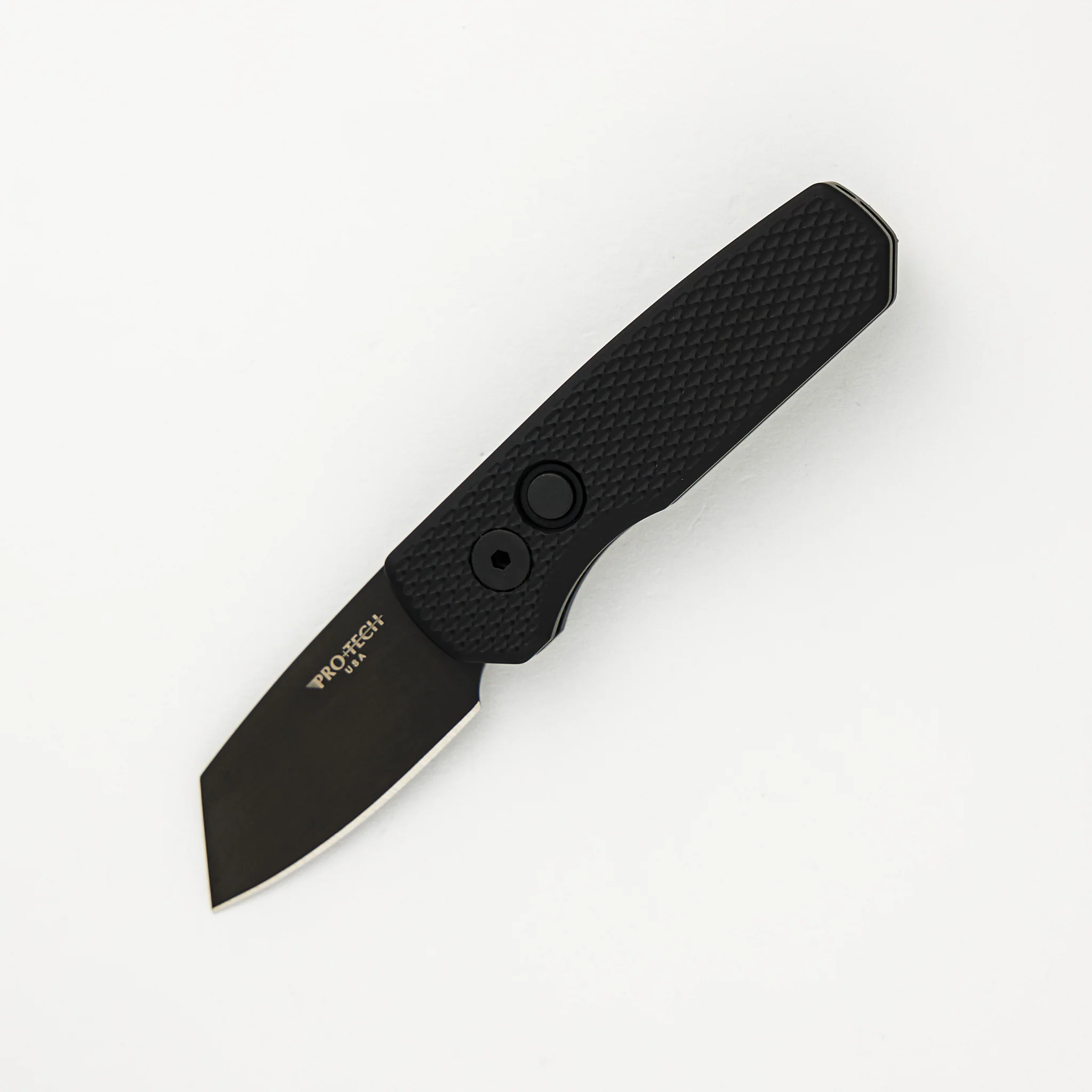 Runt 5 β Textured Black Aluminum Handle β DLC Black Magnacut Reverse Tanto Blade β R5406