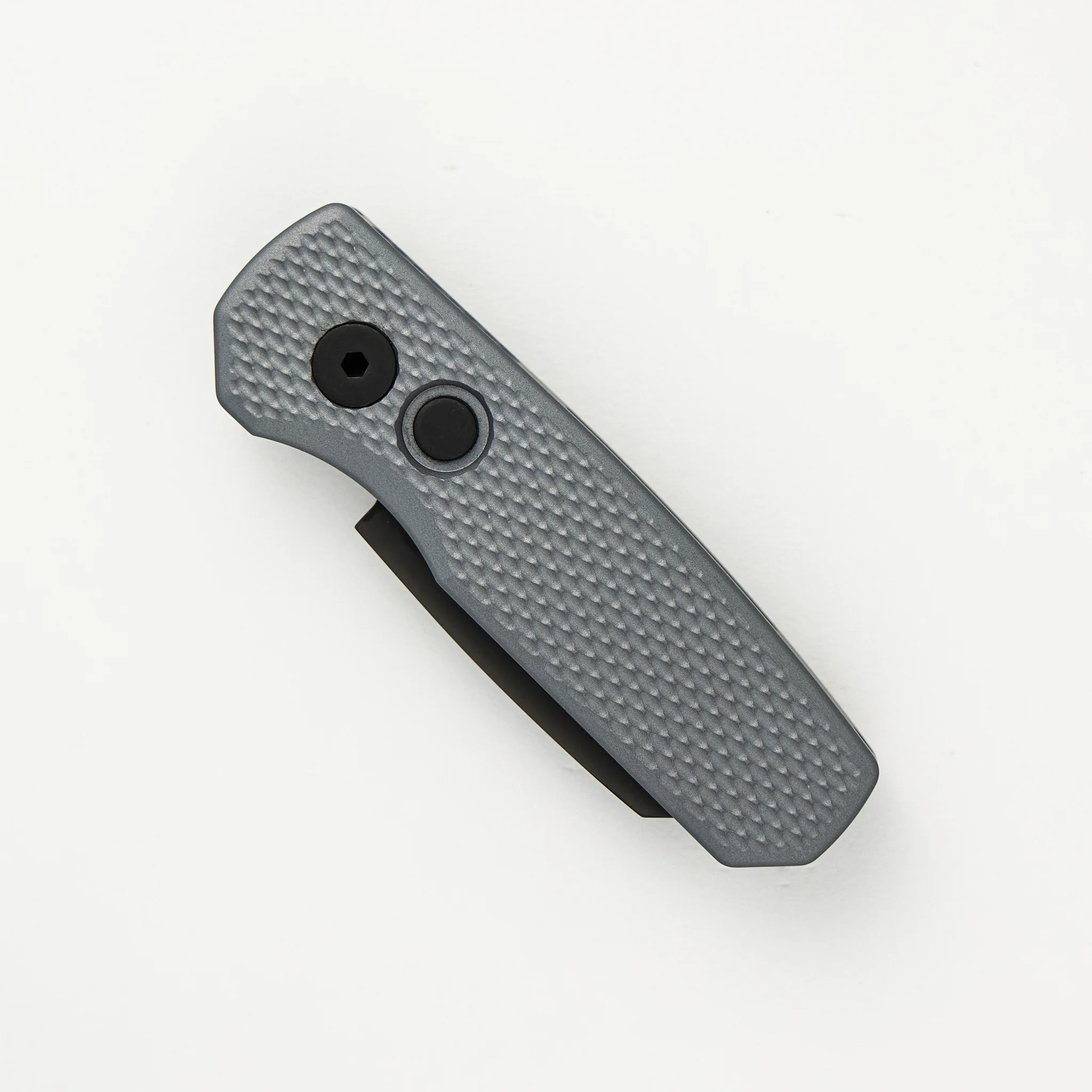 Runt 5 – Textured Grey Aluminum Handle – DLC Black Magnacut Reverse Tanto Blade – R5406-GREY - Image 3