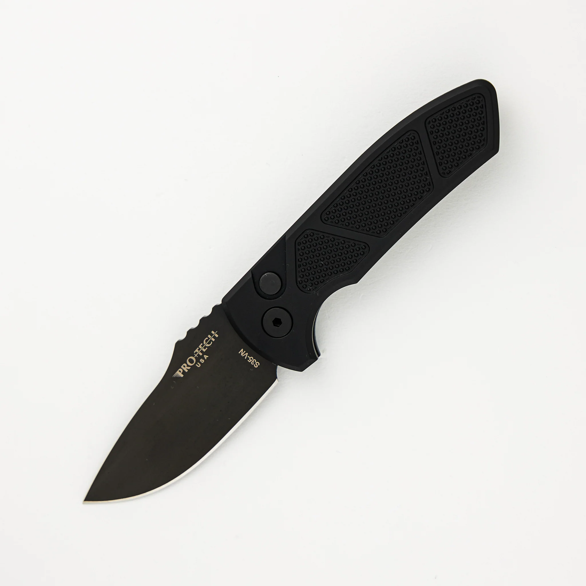 SBR β Black Handle W- Knurling β Black S35VN Blade LG407