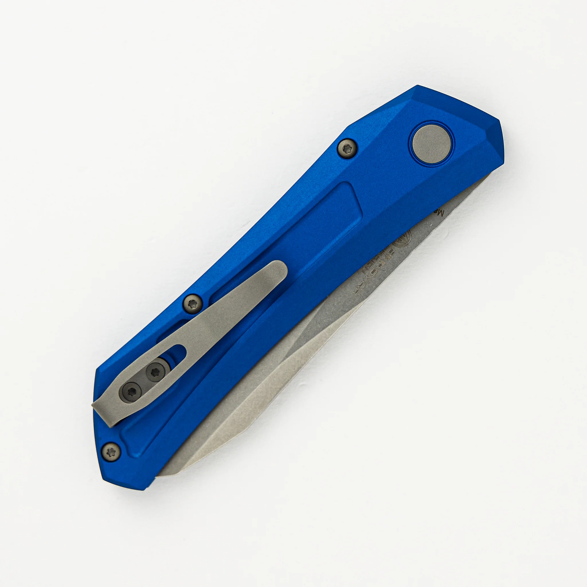 Oligarch - Blue Aluminum Handle - Stonwashed MagnaCut Blade DS101-BLUE (Sinkevich Design) - Image 4
