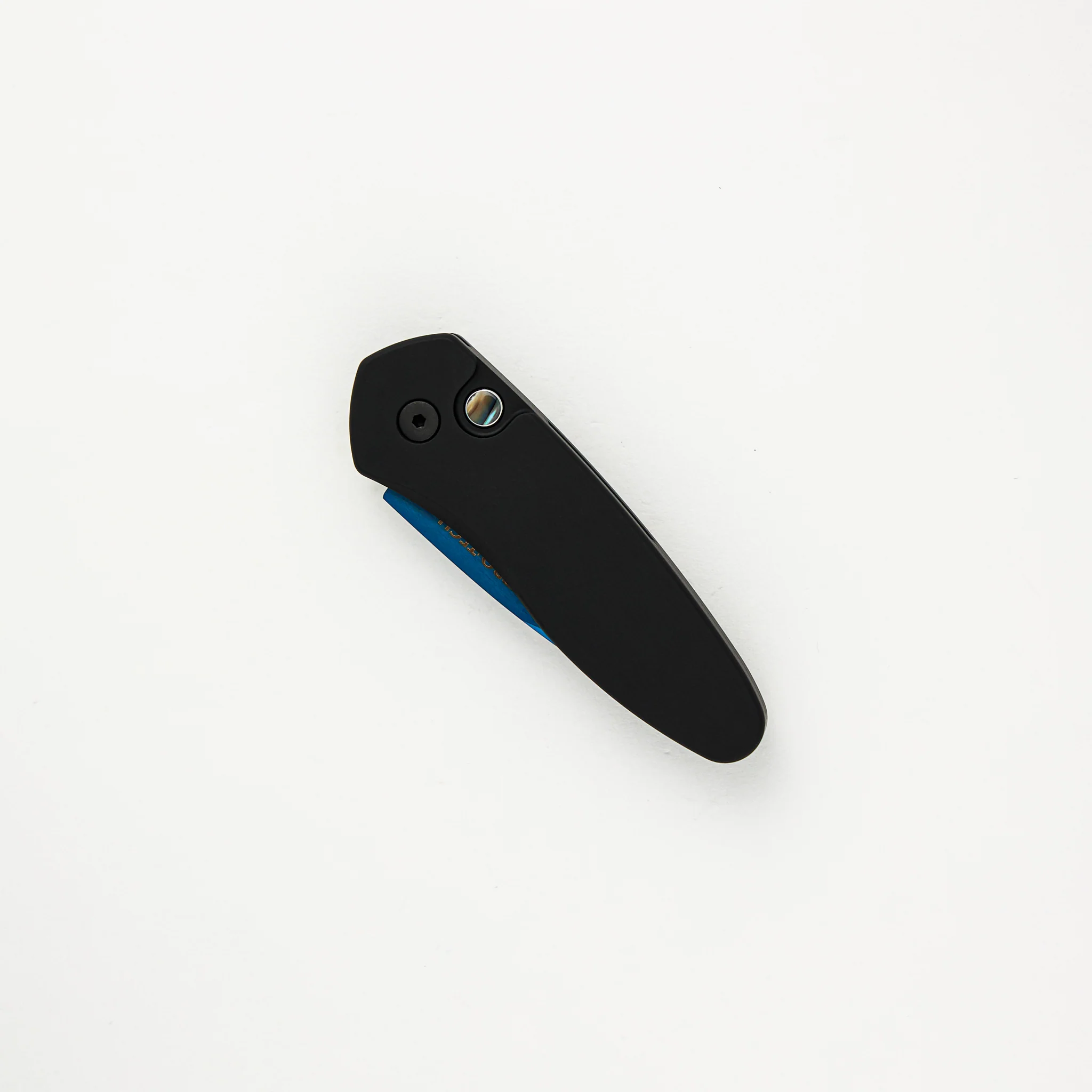 Sprint - 2907-SB - Black Handle - Abalone Button - Sapphire Blue S35VN Blade - Image 3
