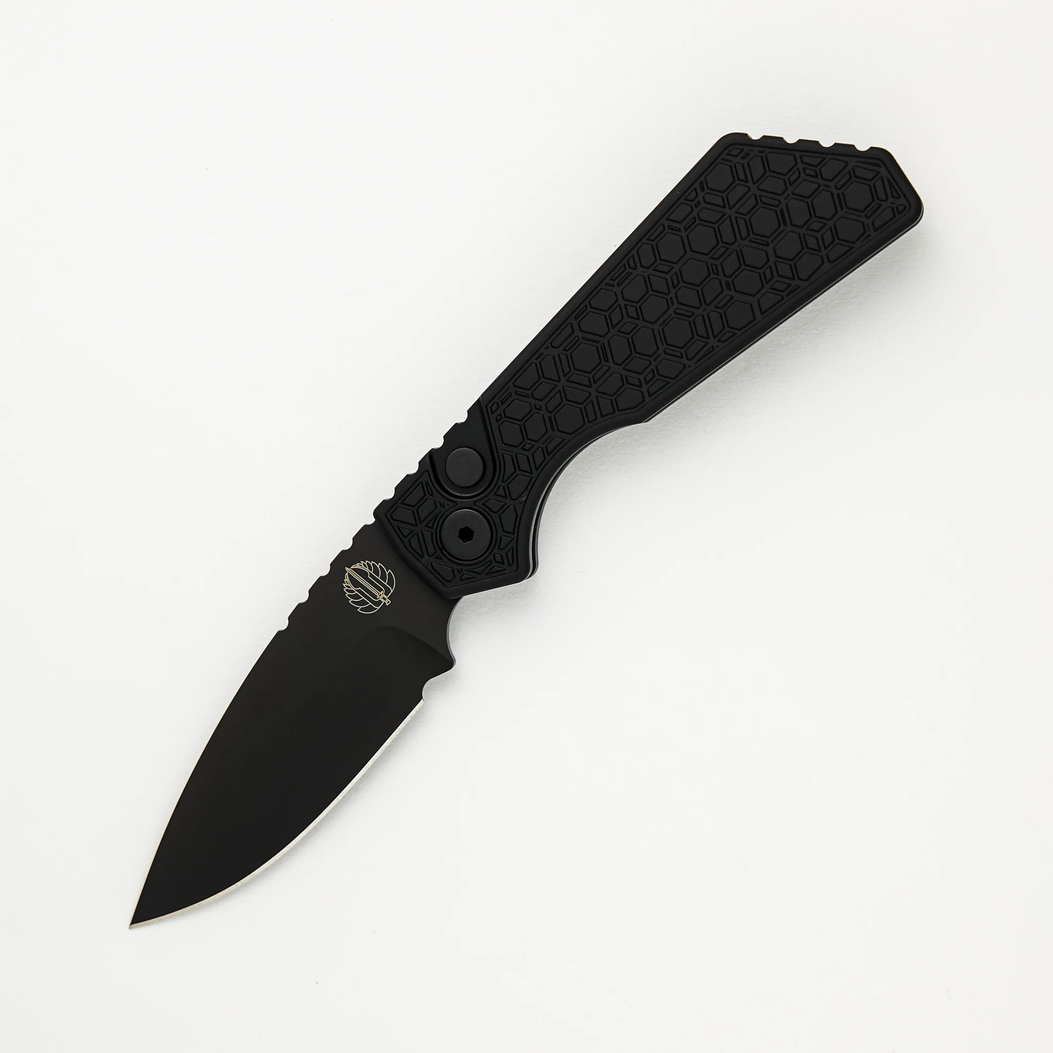PT+ Auto ā Black Gridlock Textured Handle - DLC Black MagnaCut Blade (Strider Design)