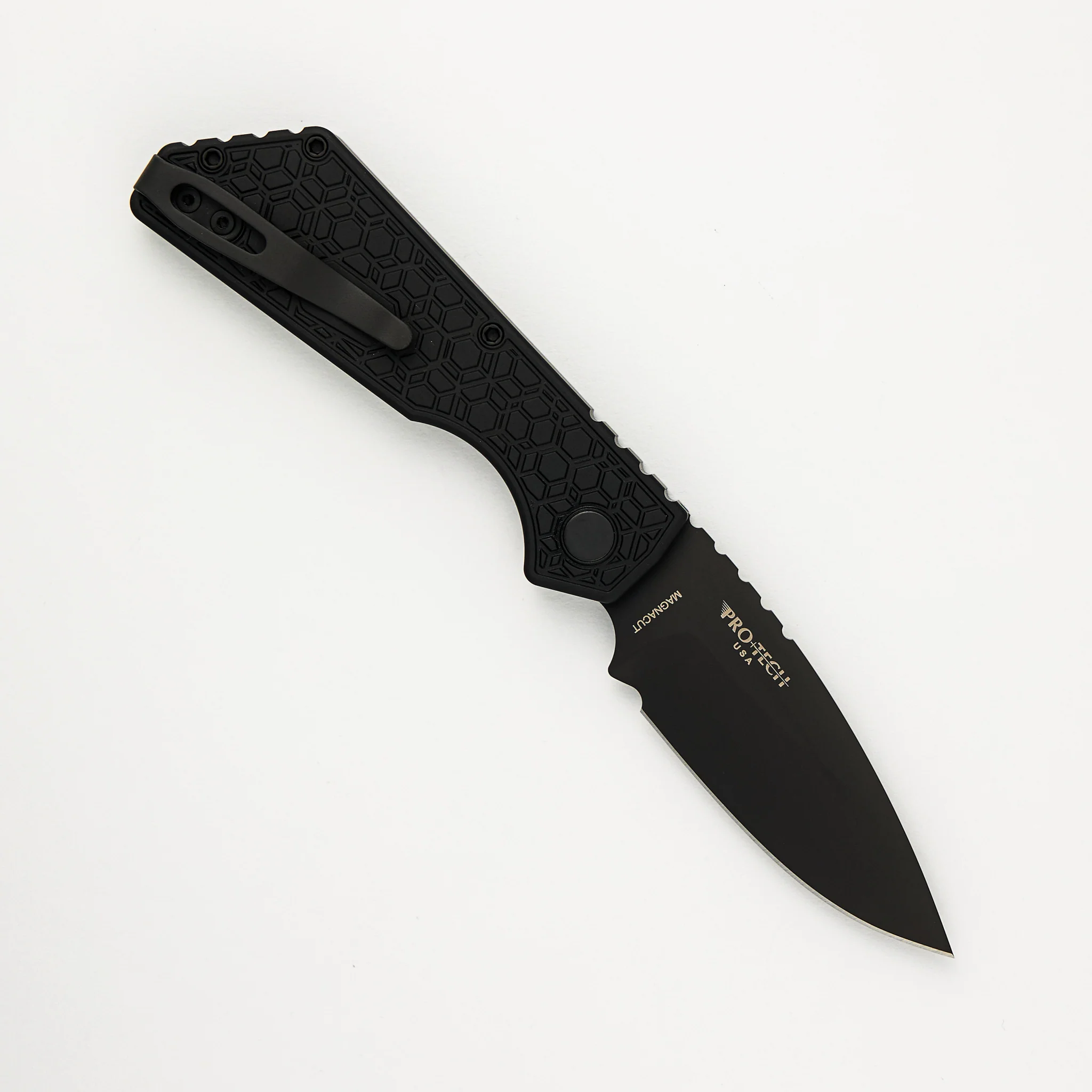PT+ Auto ā Black Gridlock Textured Handle - DLC Black MagnaCut Blade (Strider Design) - Image 2
