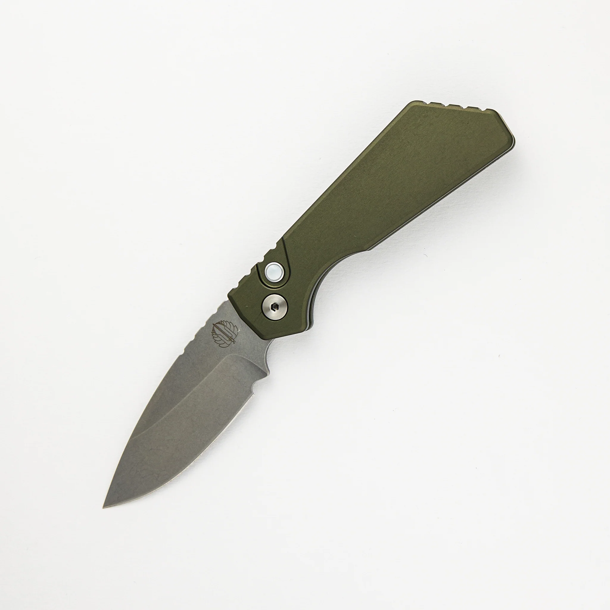 Strider PT+ Auto β Blade Show ATL 2024 - Smooth Green Handle, MOP Button, Stonewash Magnacut Blade