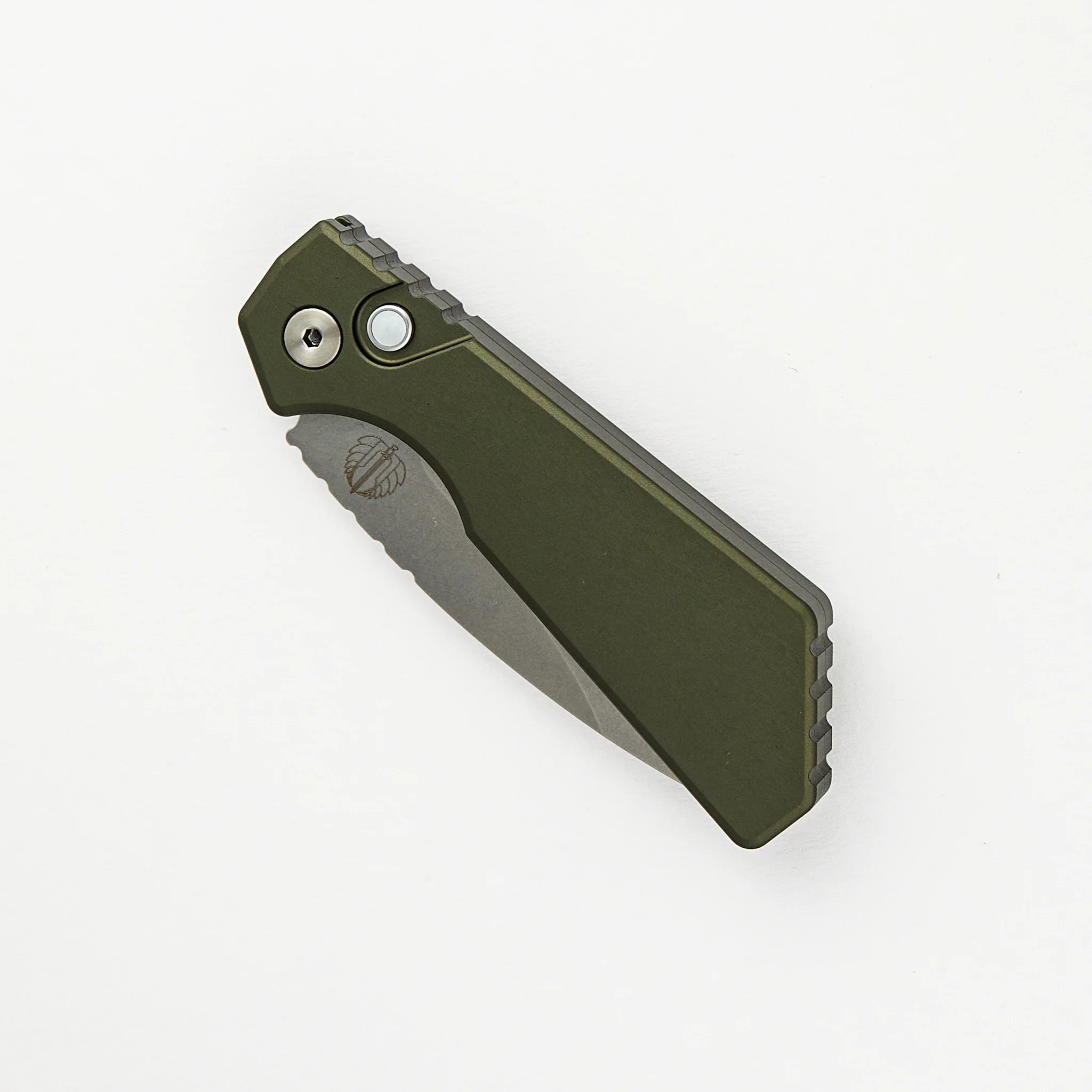 Strider PT+ Auto β Blade Show ATL 2024 - Smooth Green Handle, MOP Button, Stonewash Magnacut Blade - Image 3