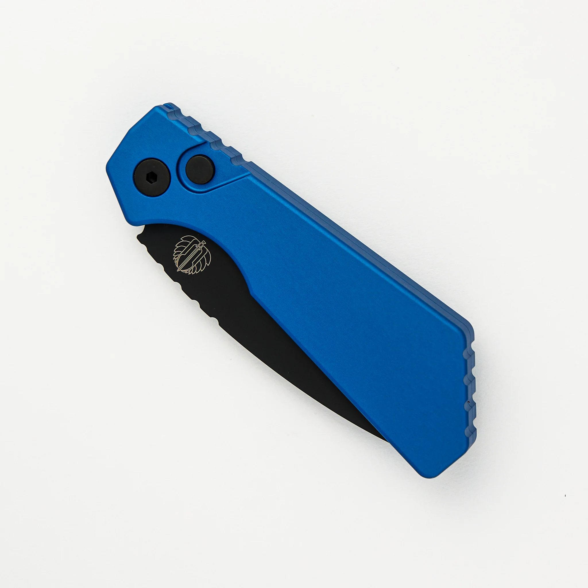 PT+ Auto PT203-BLUE – Blue Aluminum Handle - DLC Black MagnaCut Blade (Strider Design) - Image 3