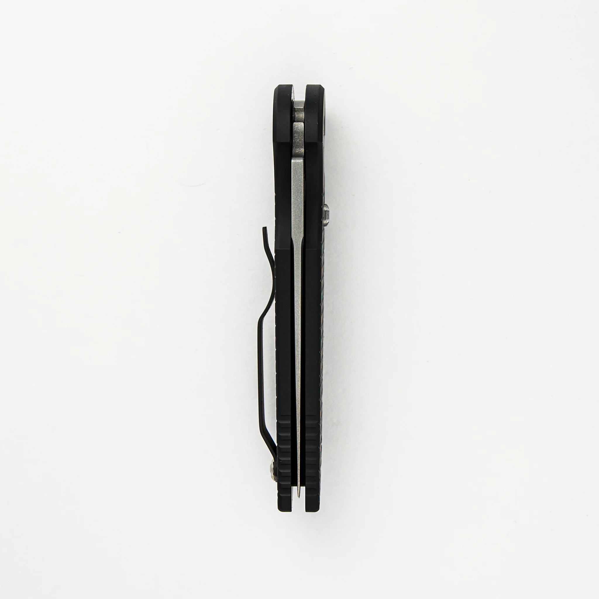 "Limited Edition" TR-3 - Blade Show ATL 2024 - Black Handle W/ Steel Safety, Gold Lip Pearl Button, Stonewash/Satin Blade - Image 5
