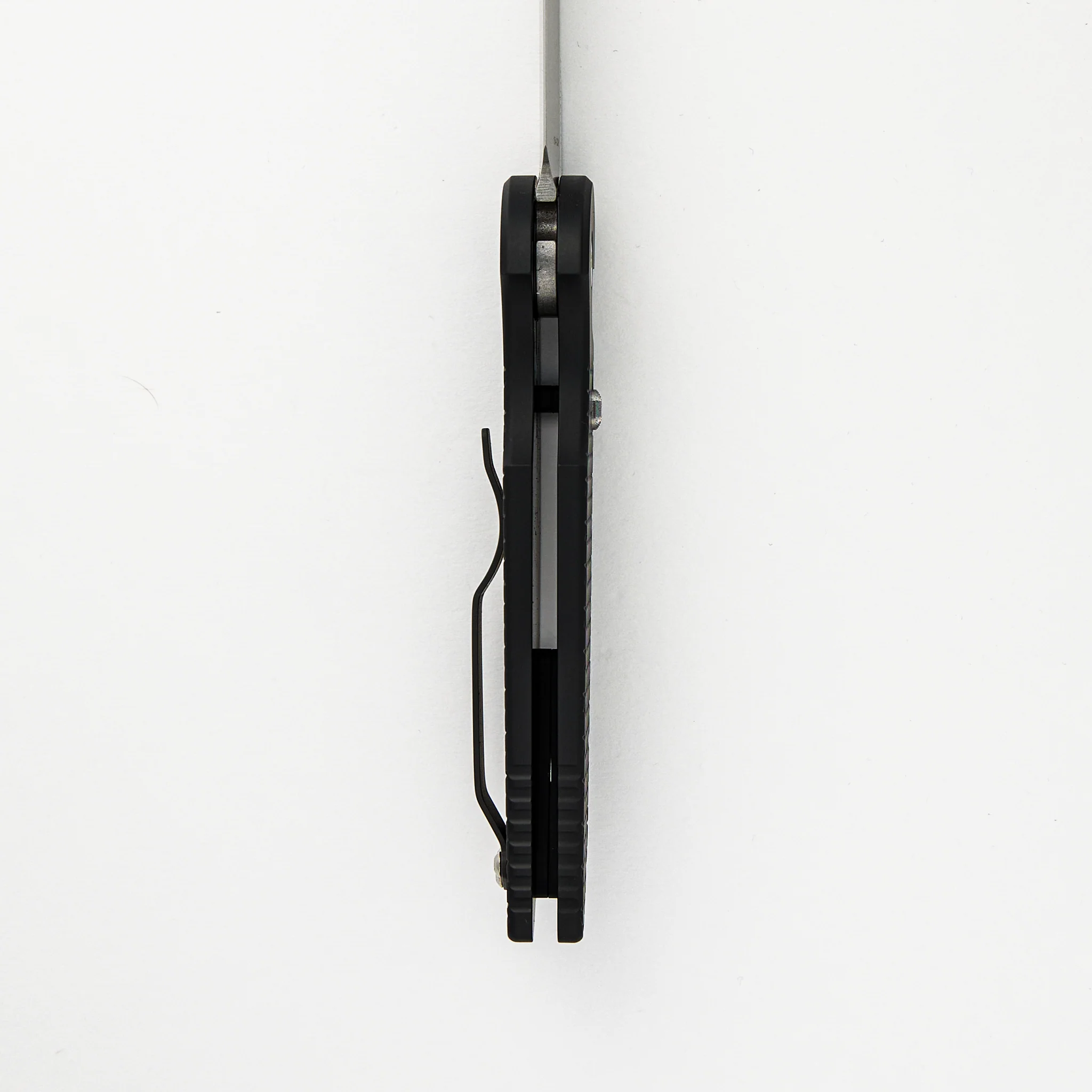 "Limited Edition" TR-3 - Blade Show ATL 2024 - Black Handle W/ Steel Safety, Gold Lip Pearl Button, Stonewash/Satin Blade - Image 6