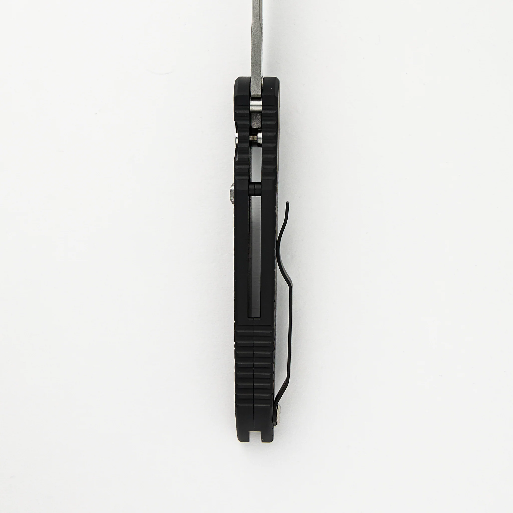 "Limited Edition" TR-3 - Blade Show ATL 2024 - Black Handle W/ Steel Safety, Gold Lip Pearl Button, Stonewash/Satin Blade - Image 7
