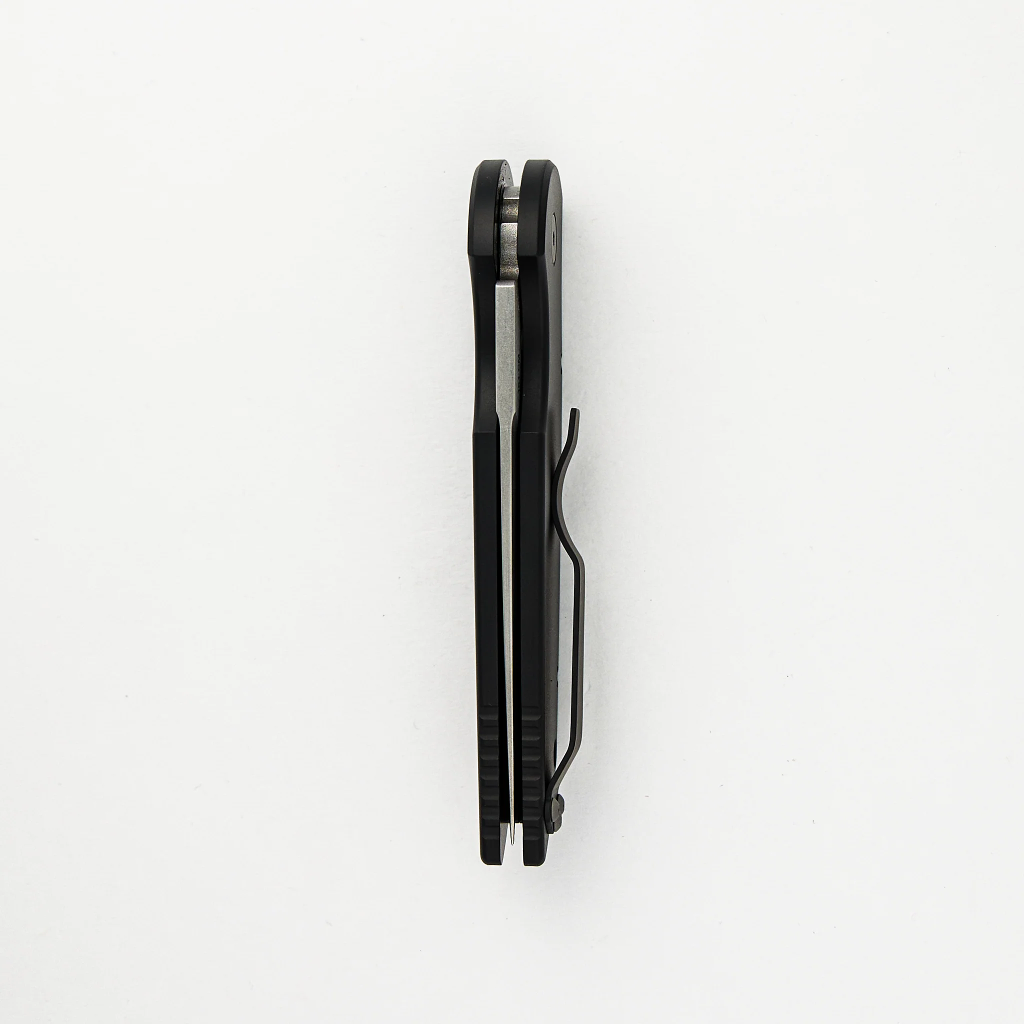 TR-3 L-1 - Left Handed - Black Aluminum Handle W/ Grooves - Stonewash 154-CM Blade - Image 5