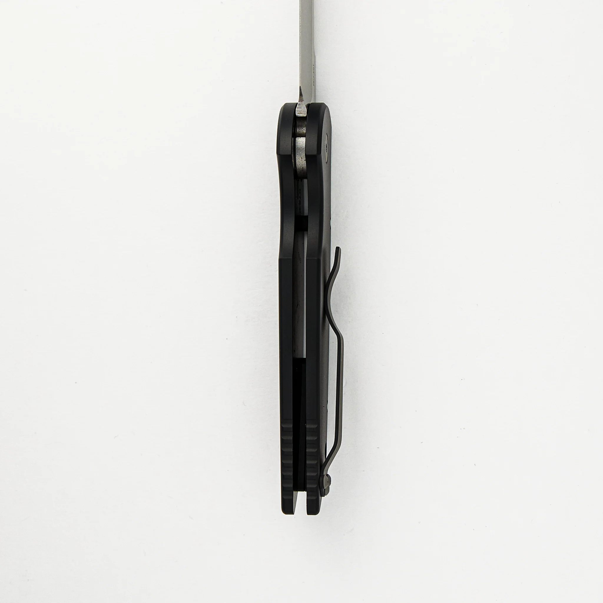 TR-3 L-1 - Left Handed - Black Aluminum Handle W/ Grooves - Stonewash 154-CM Blade - Image 6
