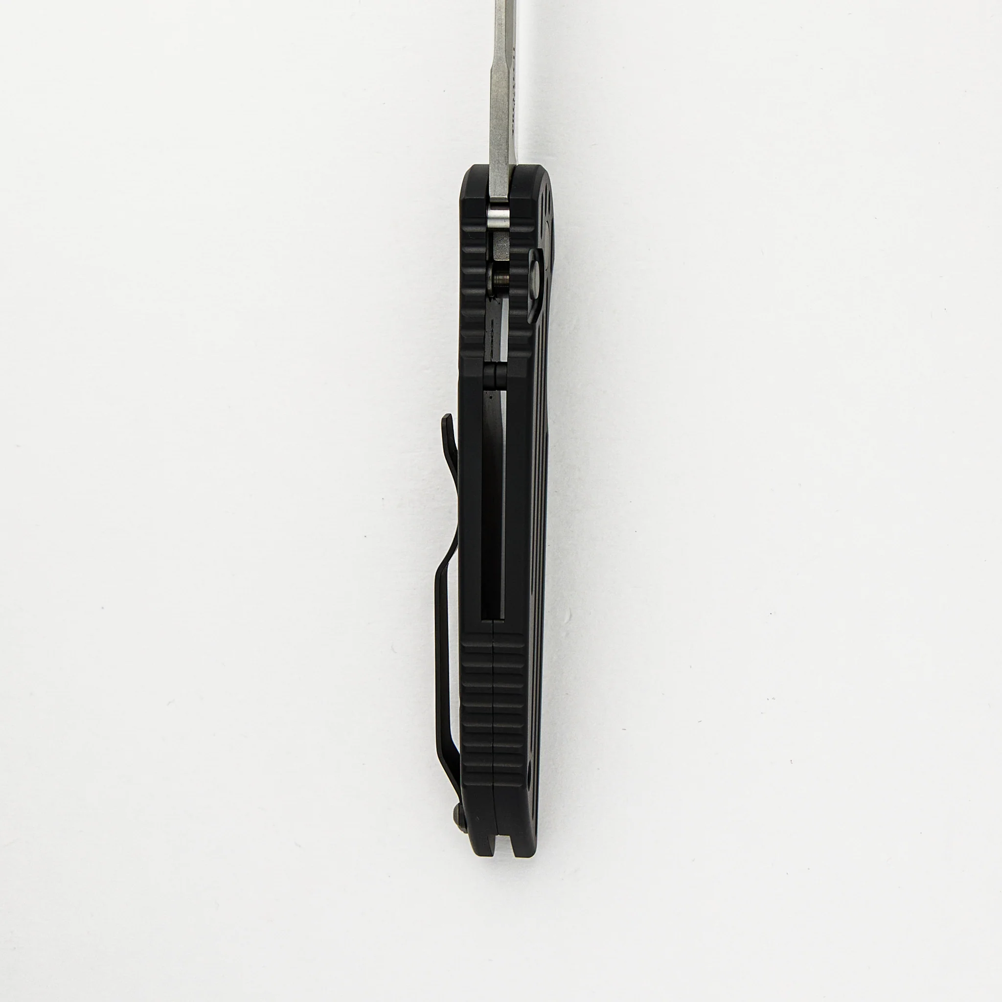 TR-3 L-1 - Left Handed - Black Aluminum Handle W/ Grooves - Stonewash 154-CM Blade - Image 7