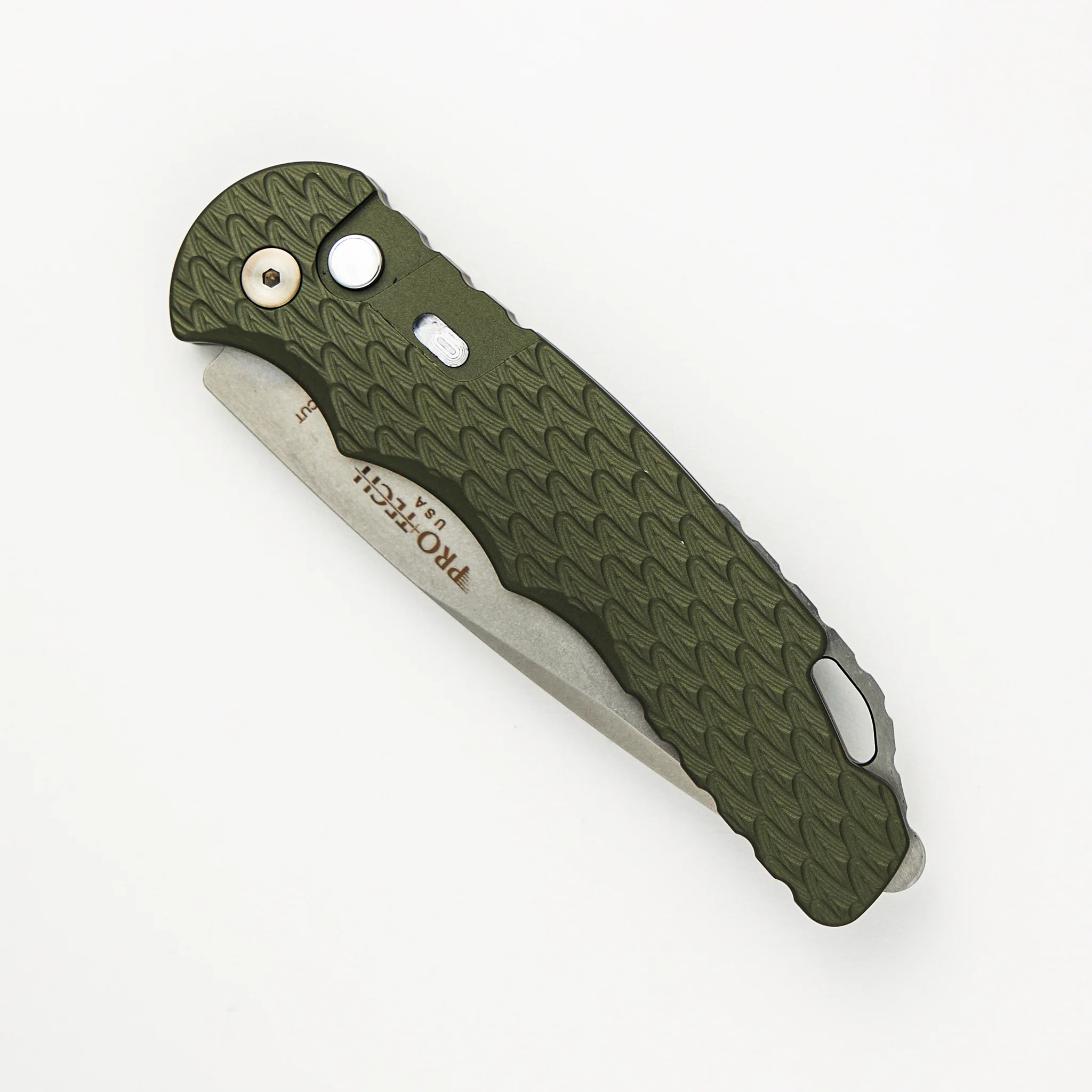 TR-4 - 2024.BLADEWEST.04 - Green Feather Texture Handle - Stonewash MagnaCut Blade - Image 3