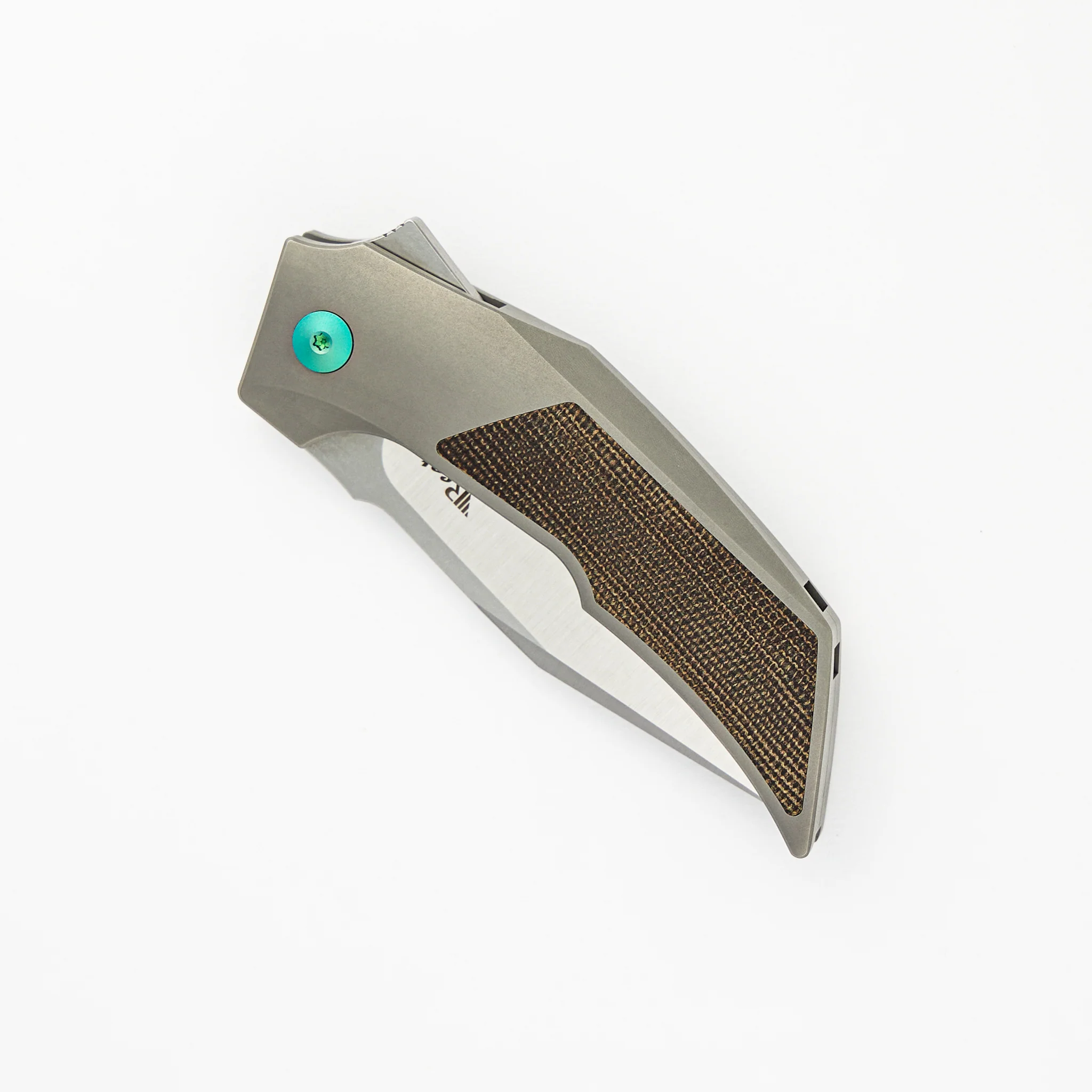 T3000 - Titanium/Green Micarta Handle - M390 Blade - Image 3