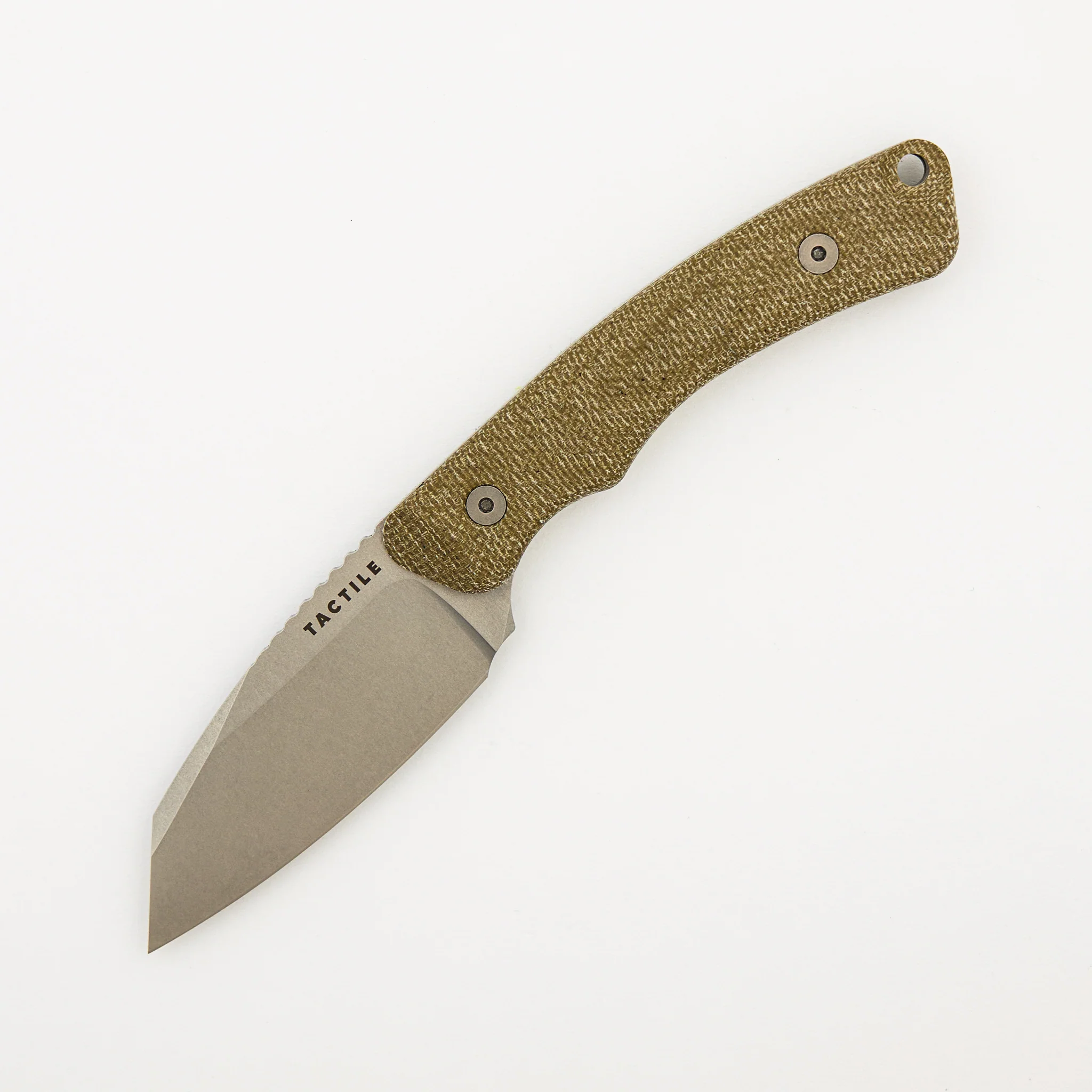 Redhawk - Stonewash MagnaCut Blade - Green Micarta Handle