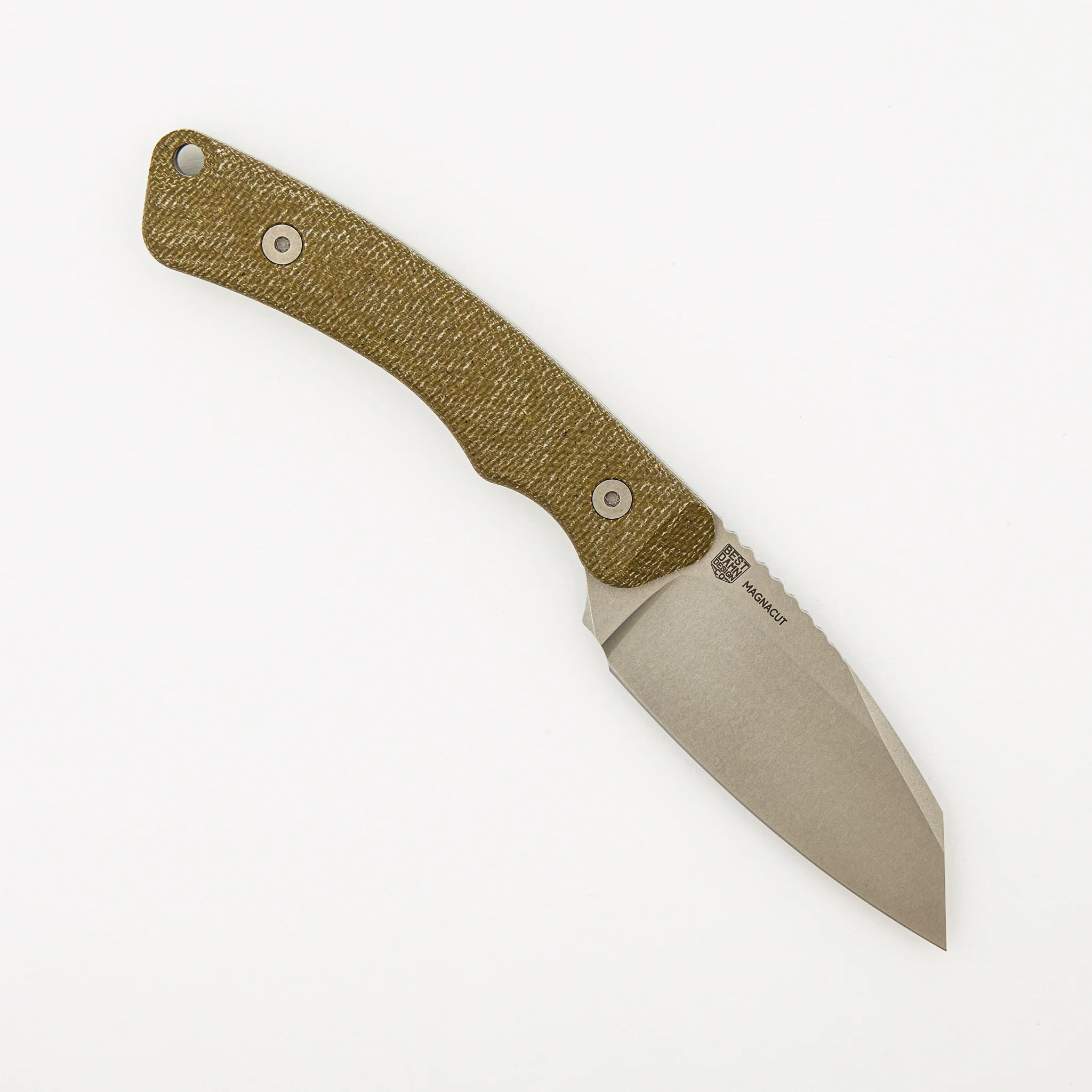 Redhawk - Stonewash MagnaCut Blade - Green Micarta Handle - Image 2