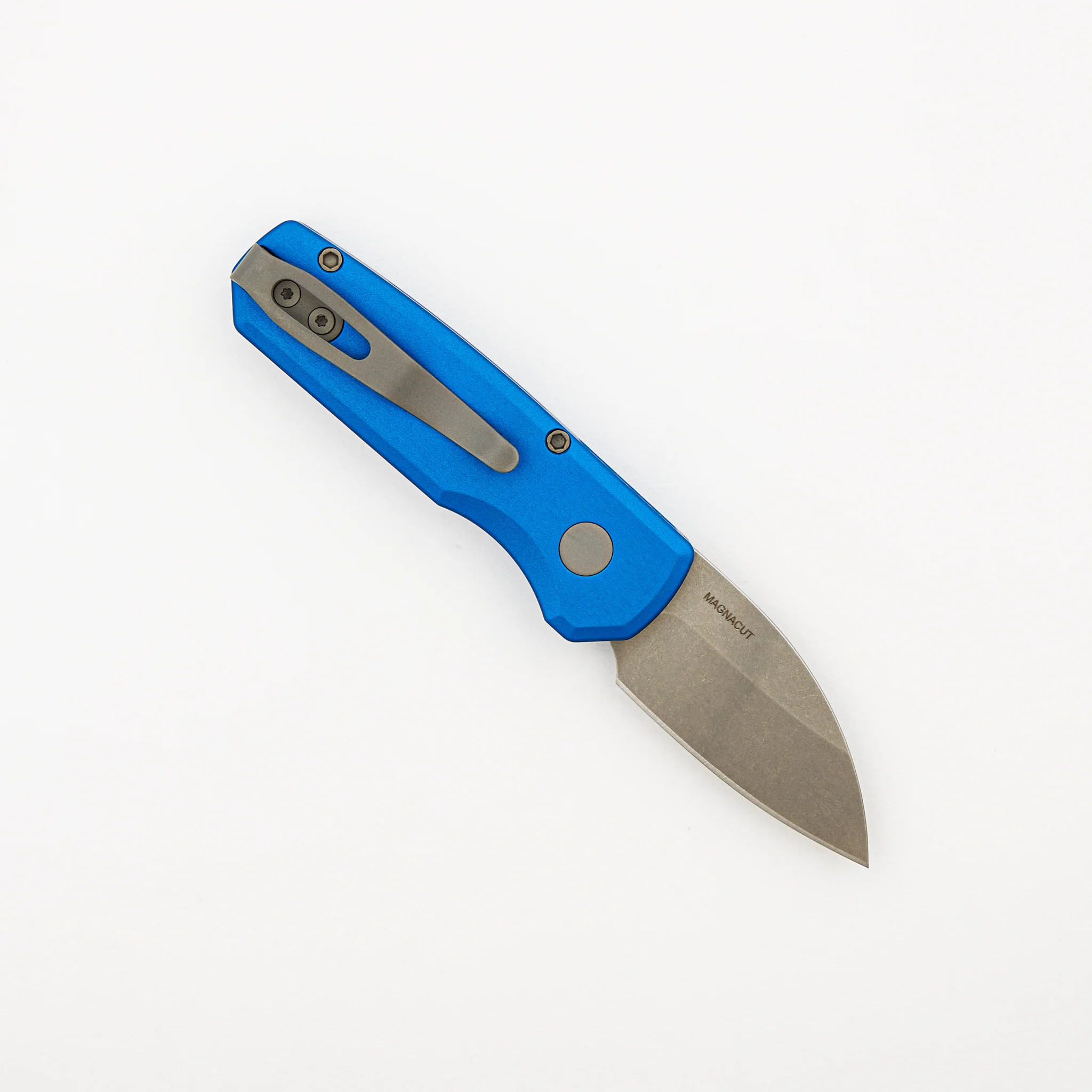 Runt 5 - Blue Aluminum Handle - Stonewash MagnaCut Wharncliffe Blade - R5301-BLUE - Image 2
