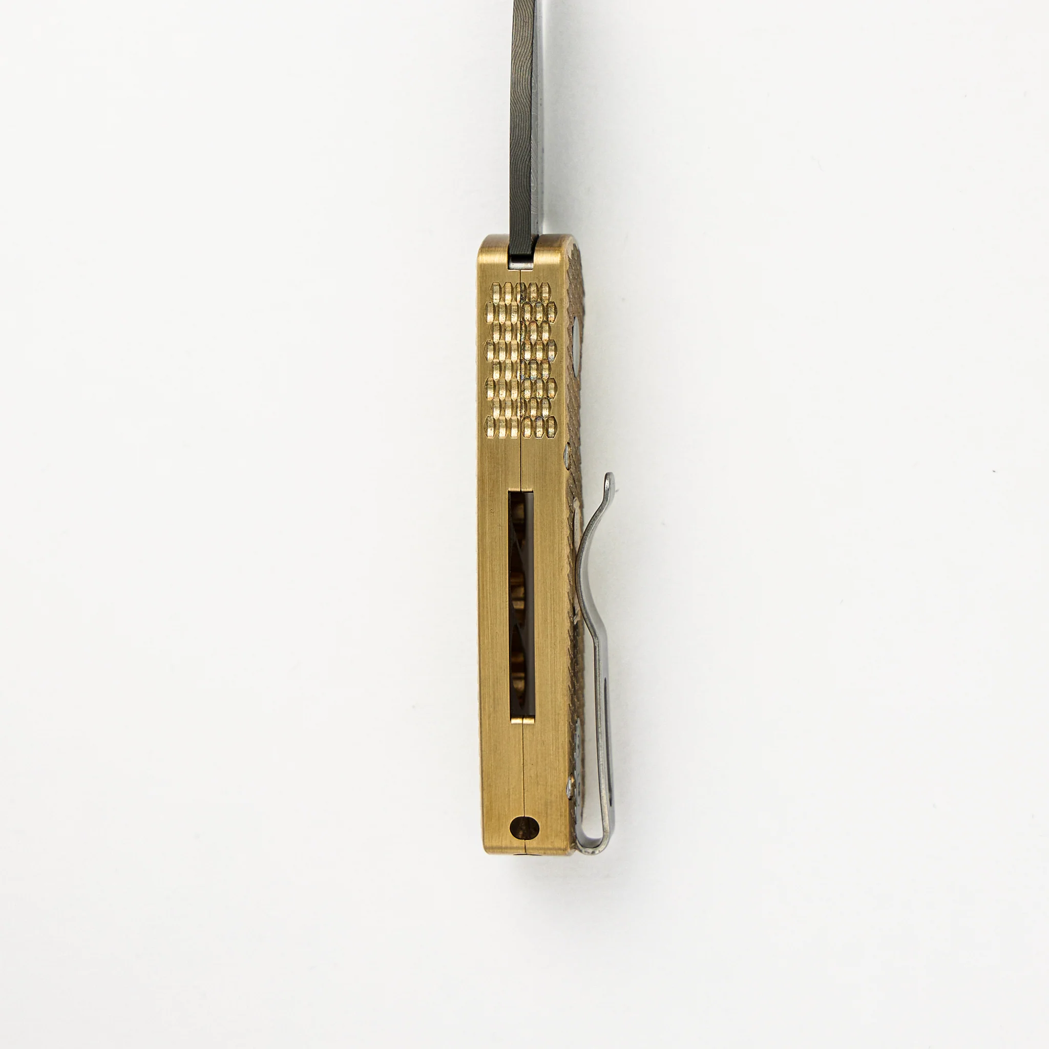 Runt 5 Limited - Machined Dragon Scale Bronze AL Handle – Chad Nichols Wharncliffe Blade - Image 7