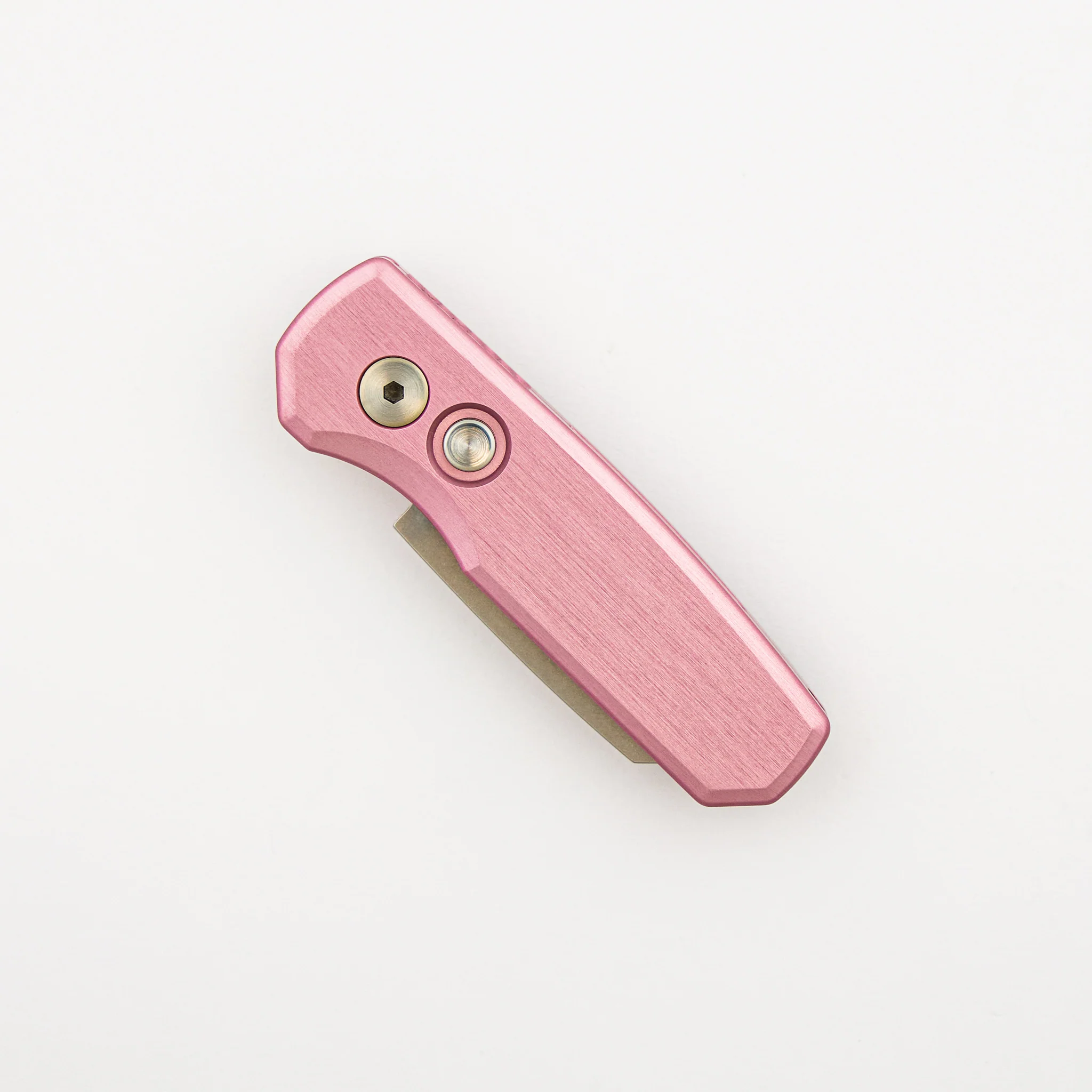 Runt 5 - Satin Pink Aluminum Handle - Stonewash 20-CV Reverse Tanto Blade - R5201-PINK - Image 3