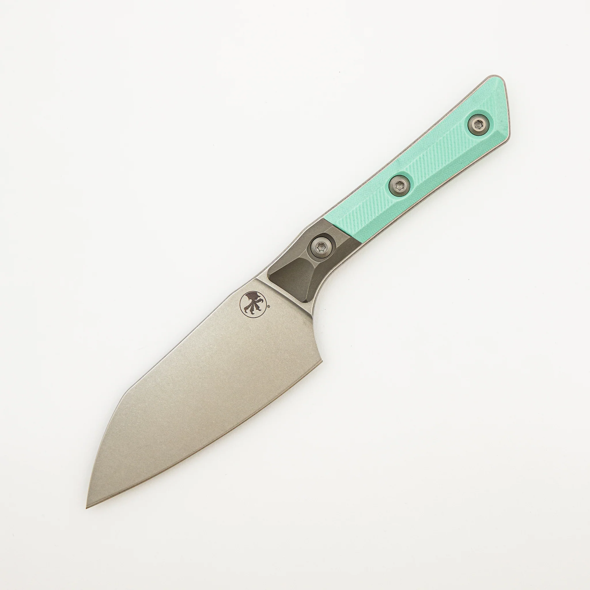 Santoku 4" - G-10 Caribbean Blue - Bead Blast Bolster - Stonewash Standard - 3300B-10 CA