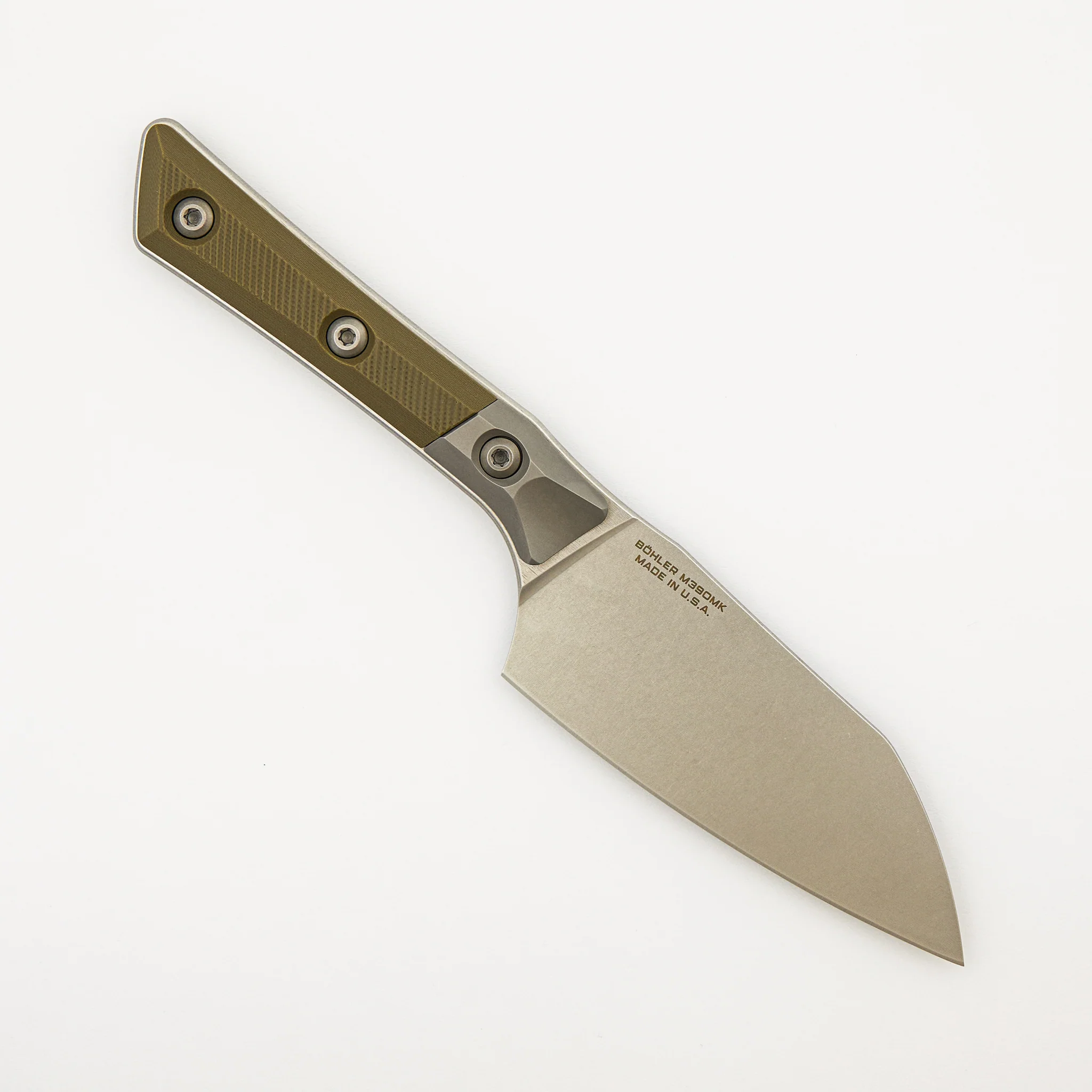 Santoku 4" - G-10 OD Green - Bead Blast Bolster - Stonewash Standard - 3300B-10 OD - Image 2