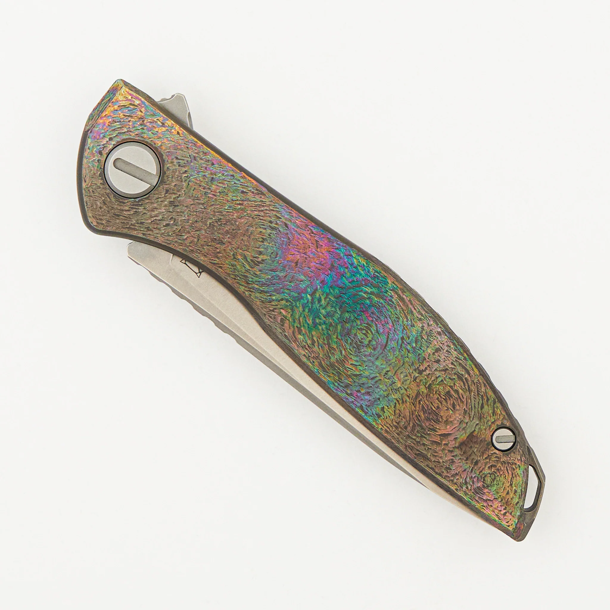 Sharknivco Finish NeOn "Avocado" - Titanium Handle - M390 Blade - MRBS - Completed - Image 4