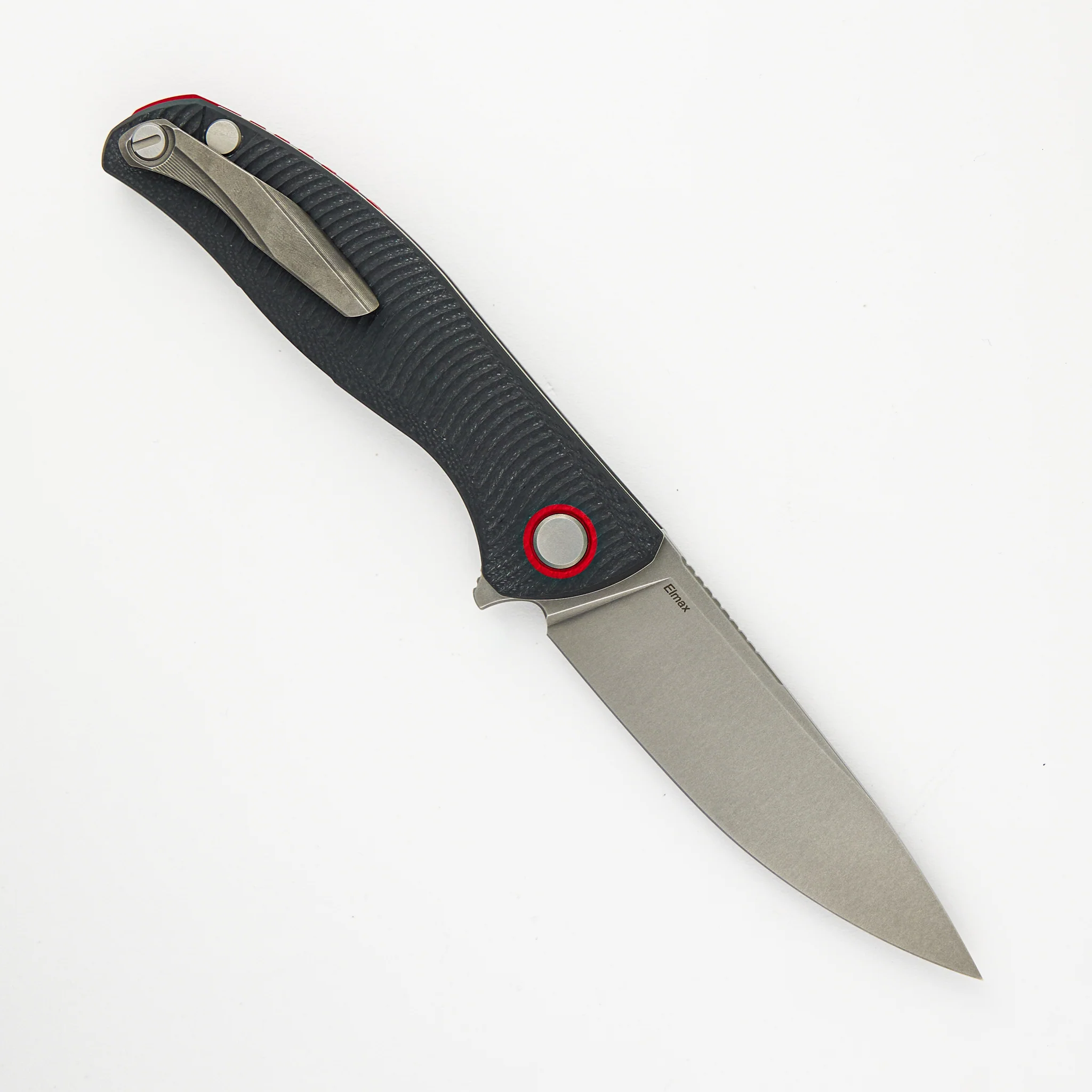 F3 – ELMAX BLADE – GRAY G10 HANDLE W/ RED ACCENTS – MRBS - Image 2
