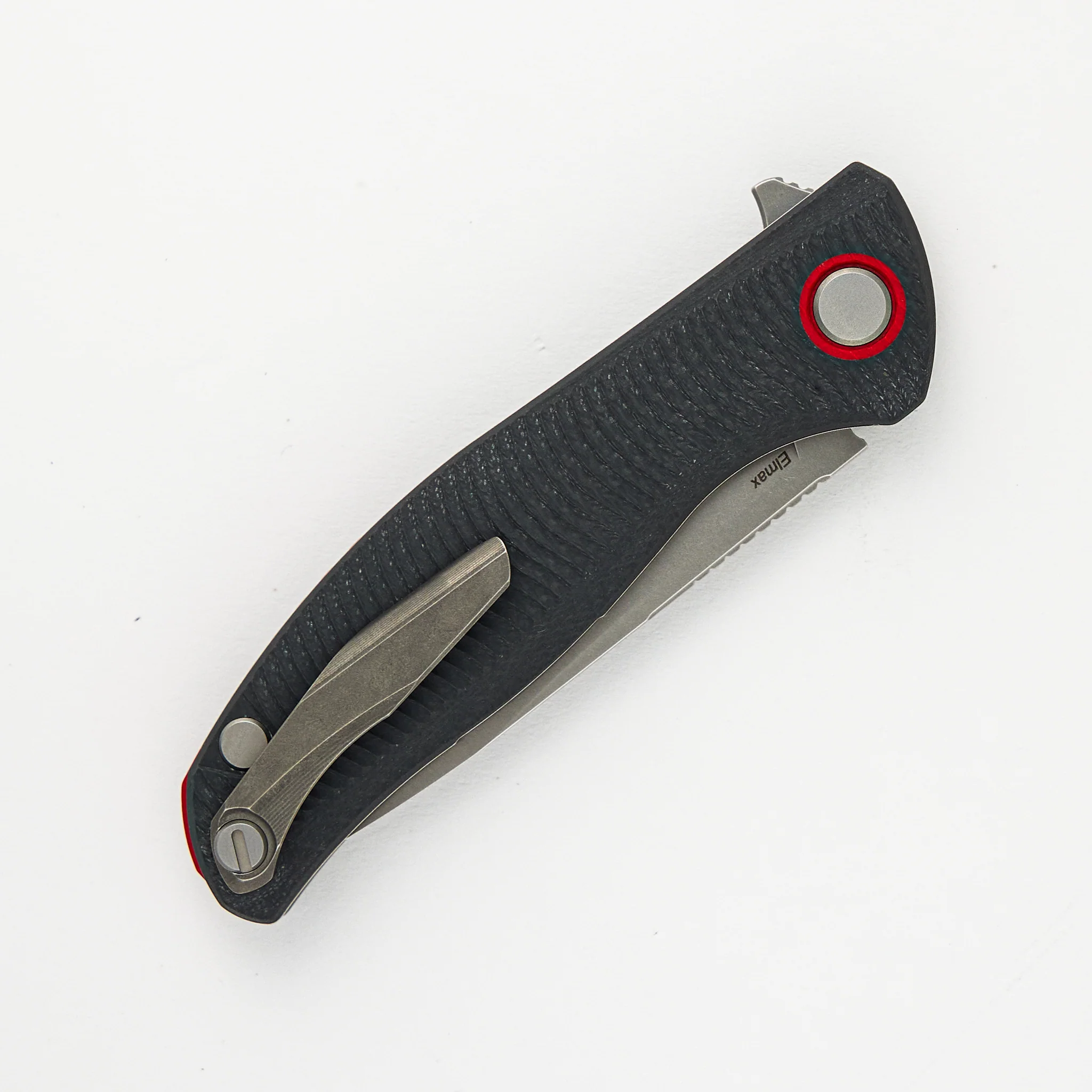 F3 – ELMAX BLADE – GRAY G10 HANDLE W/ RED ACCENTS – MRBS - Image 4