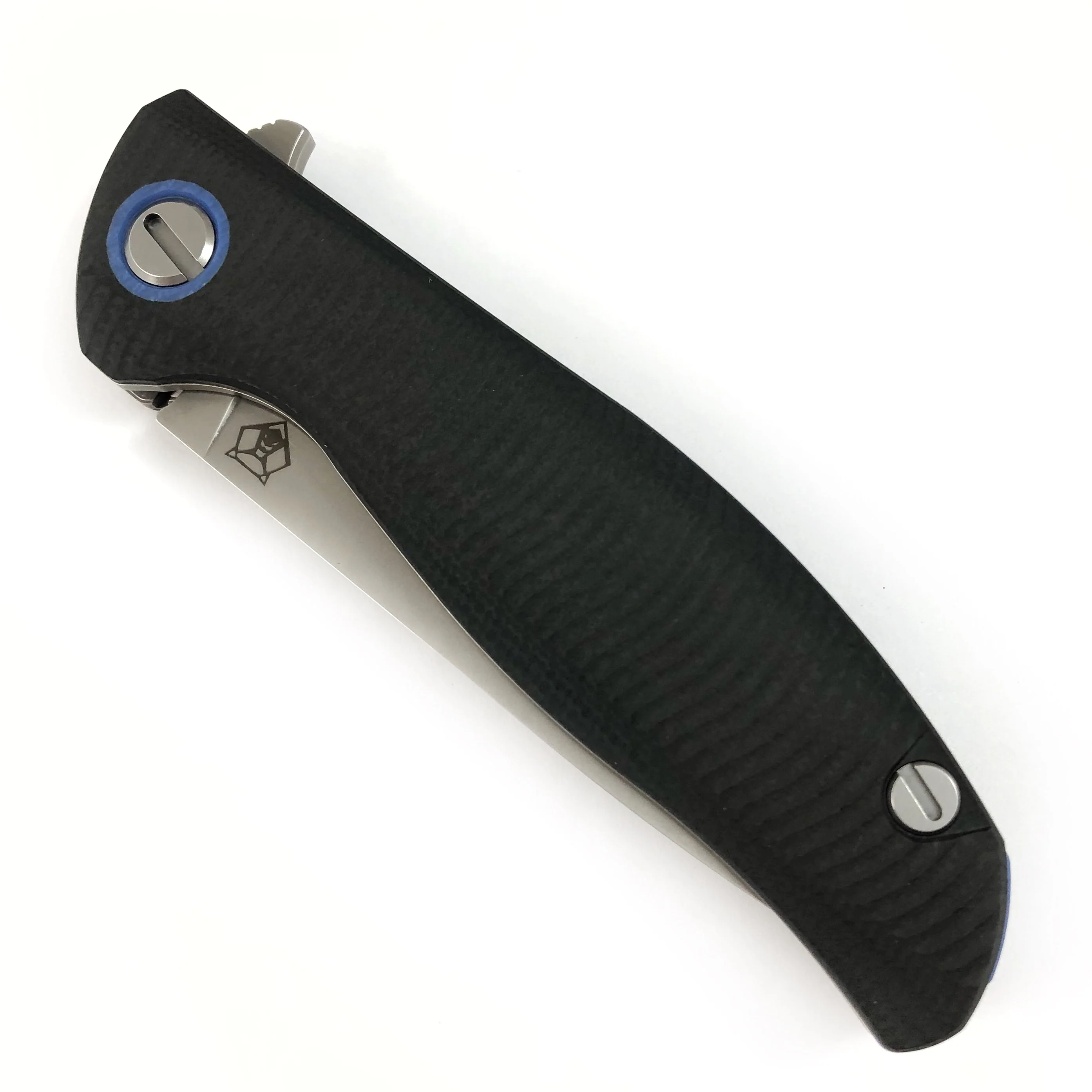 F3 - ELMAX full flat grind blade - black g10 handle w- blue accents- SRB - Image 3