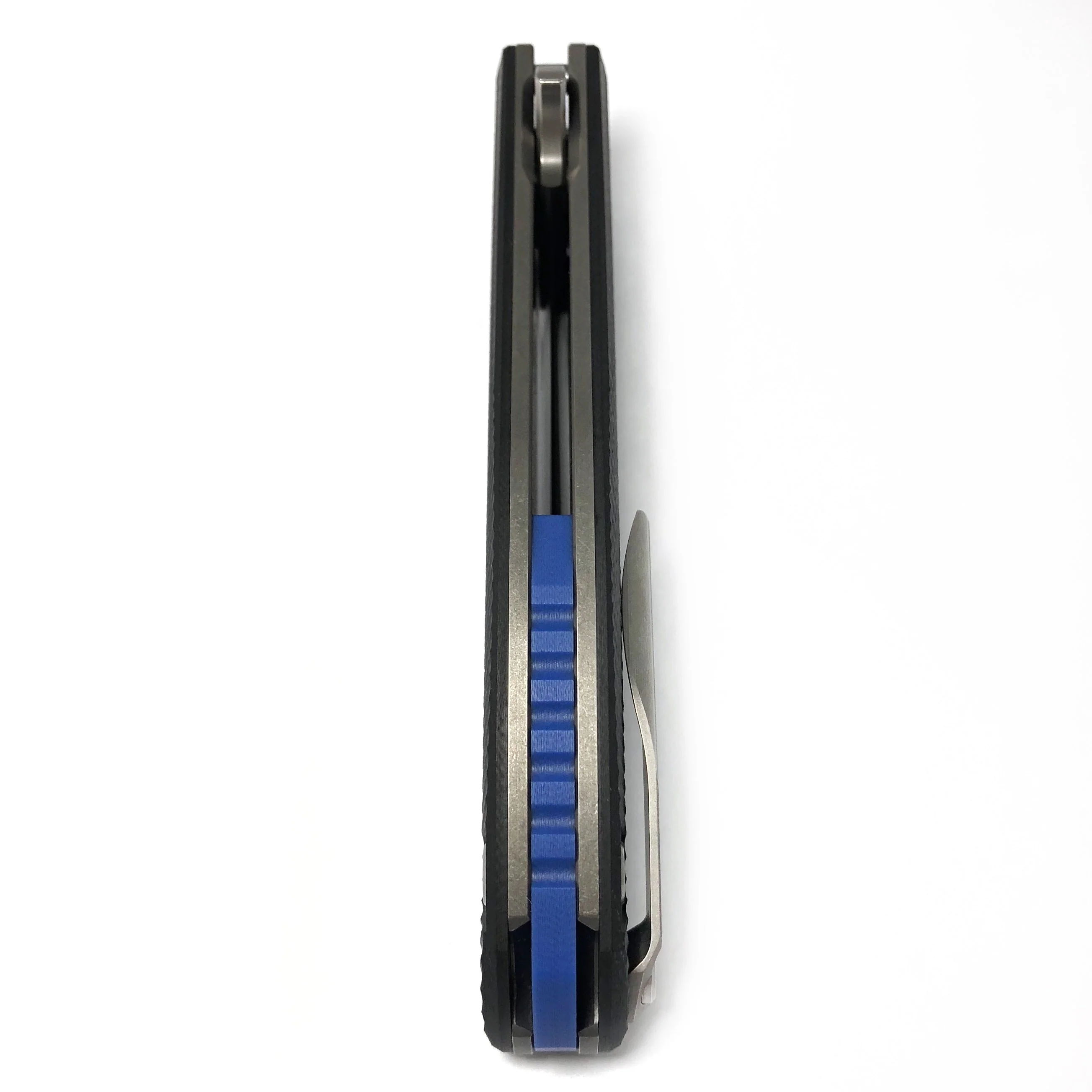 F3 - ELMAX full flat grind blade - black g10 handle w- blue accents- SRB - Image 5