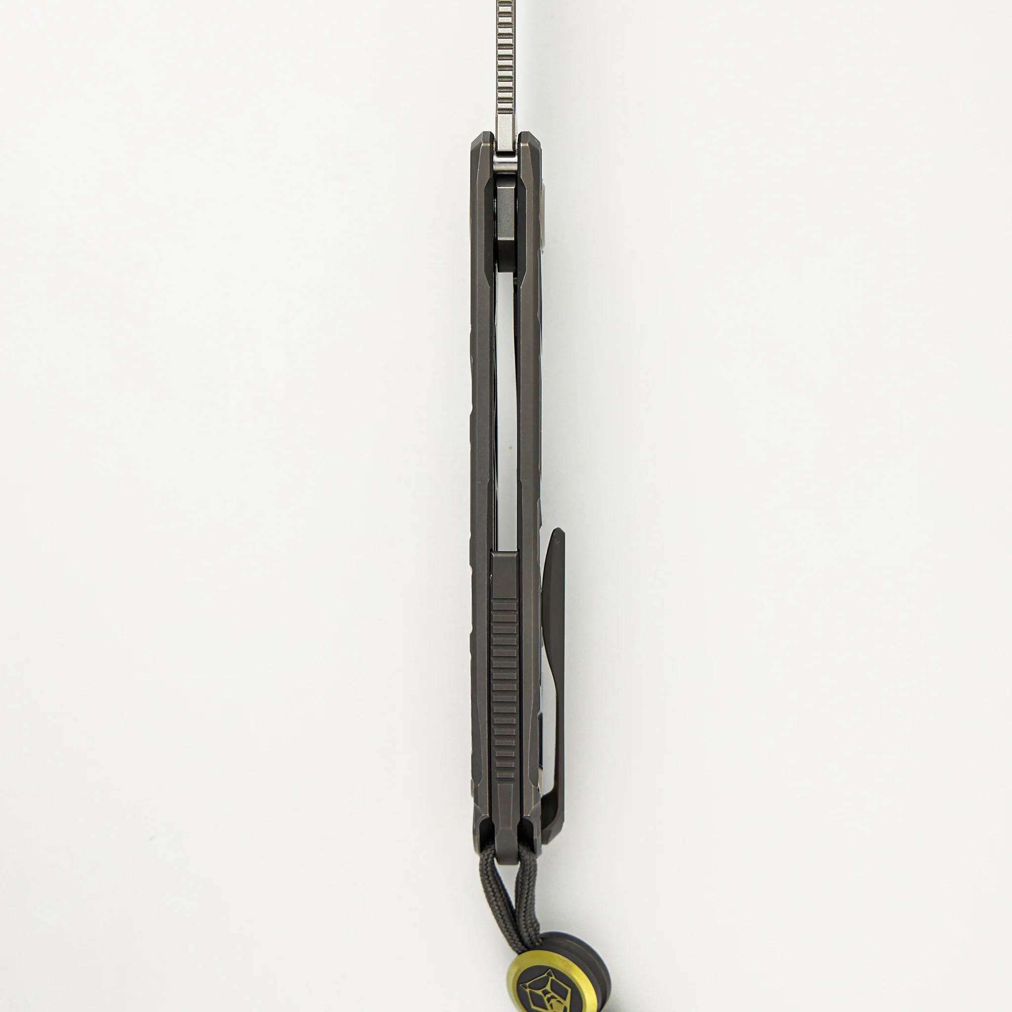 F95 T Pattern Gen 4 β Blade Show Edition β Grey-Yellow Ano Titanium Handle β M390 Blade β MRBS - Image 7