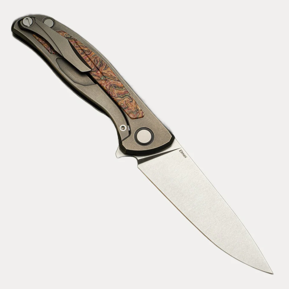 F95NL - ELMAX BLADE - STONEWASHED TITANIUM HANDLE W- CRAZY MICARTA INLAY- SRB - Image 2