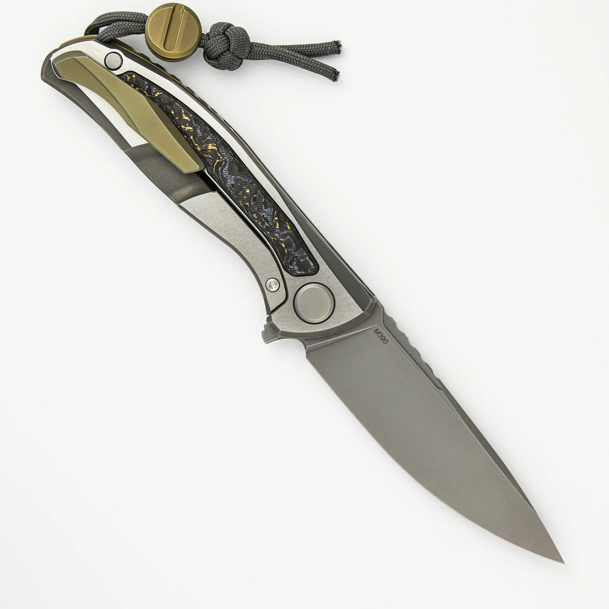 F95NL Gen. 5 - Blade Show Exclusive 2024 - M390 Blade - Titanium Handle - Golden Spark TechnoCarbo Inlays - MRBS - Image 2