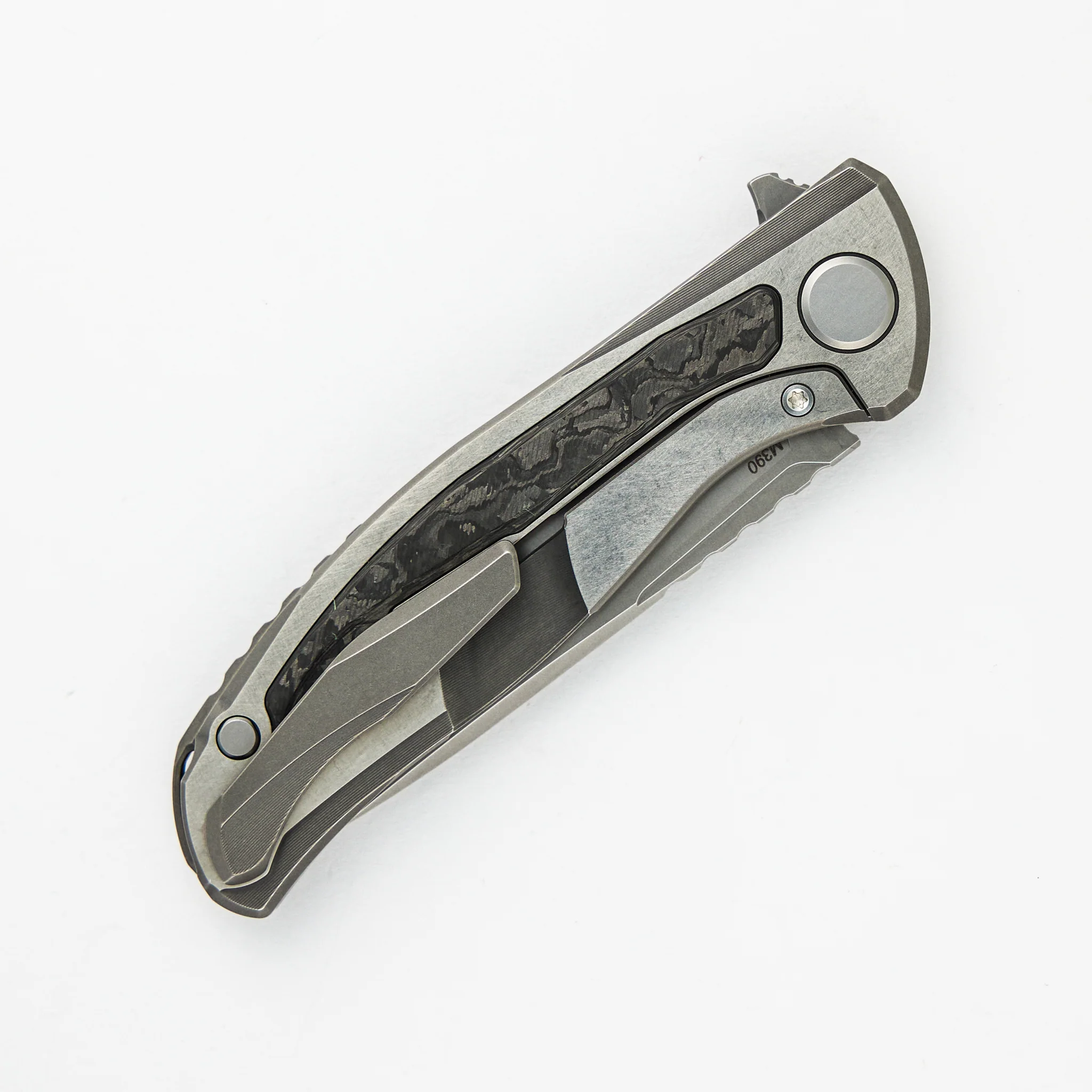 F95NL Gen. 5 - M390 Blade - Titanium Handle - Black TechnoCarbo Inlays - MRBS - Image 4