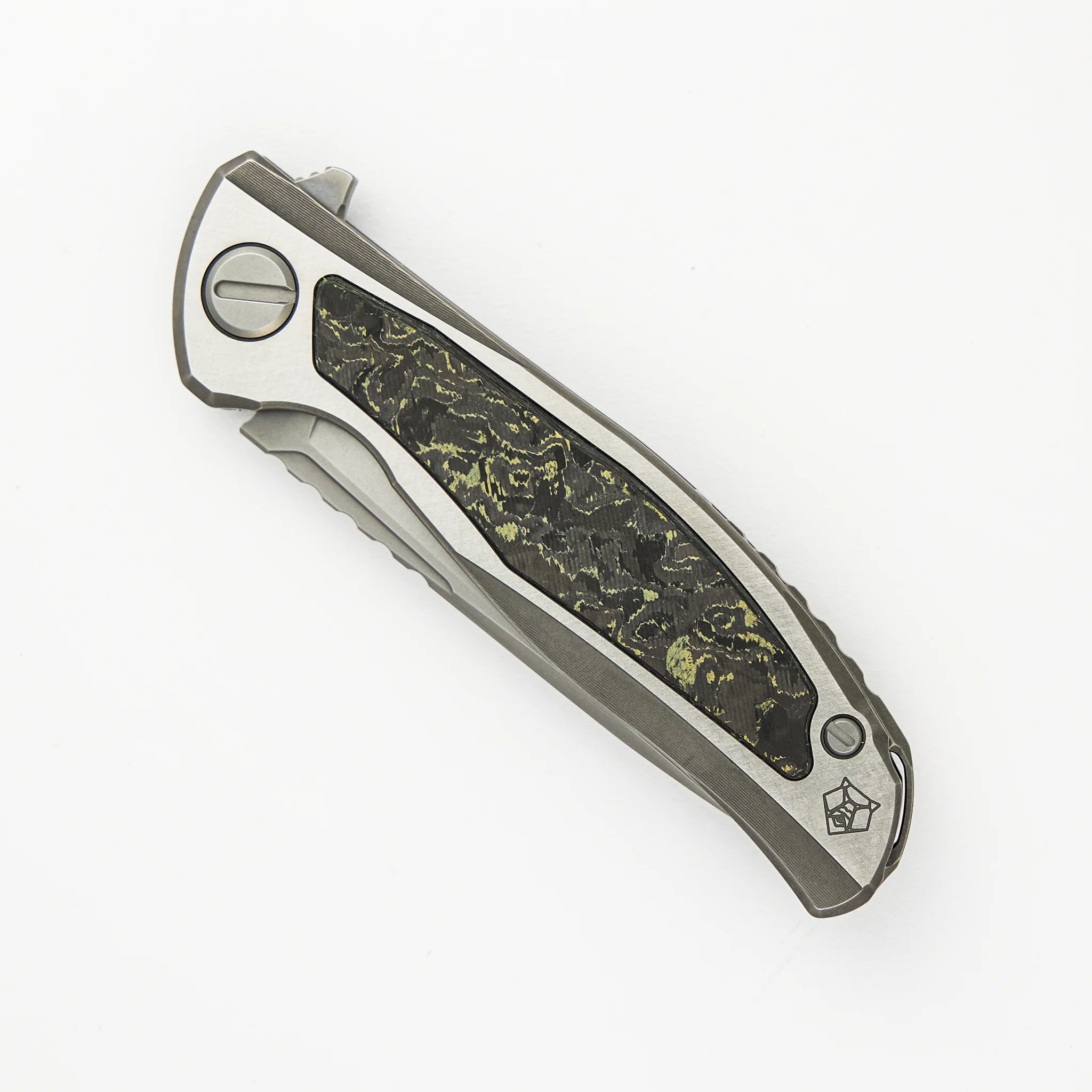 F95NL Gen. 5 - M390 Blade - Titanium Handle - Olive TechnoCarbo Inlays - MRBS - Image 3