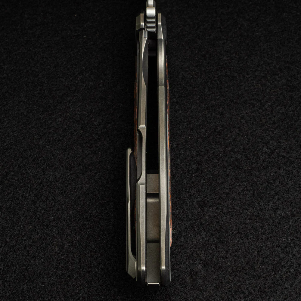 F95R NL - M390 BLADE - STONEWASHED TITANIUM HANDLE W- "MARS VALLEY" CARBON FIBER INLAY- MRBS - Image 7