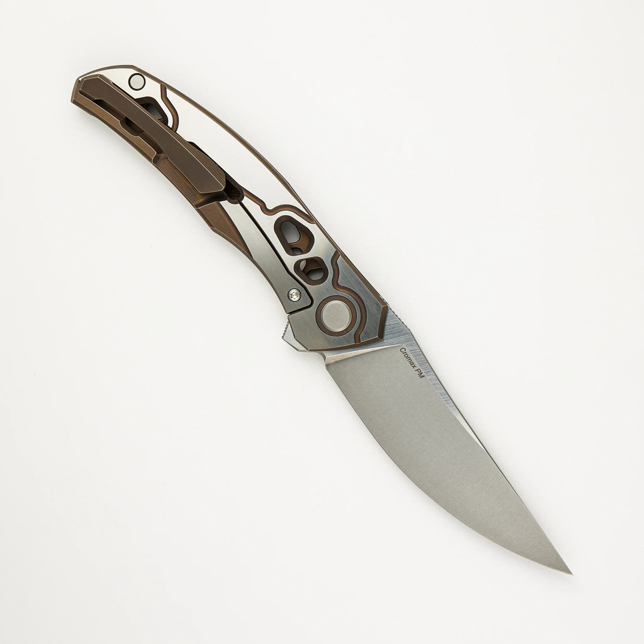 Shirogorov Knives / Alexey Konygin Quantum “Cybonic Plague” – Cromax PM Blade - Satin/Bronze – MRBS - Completed - Image 3