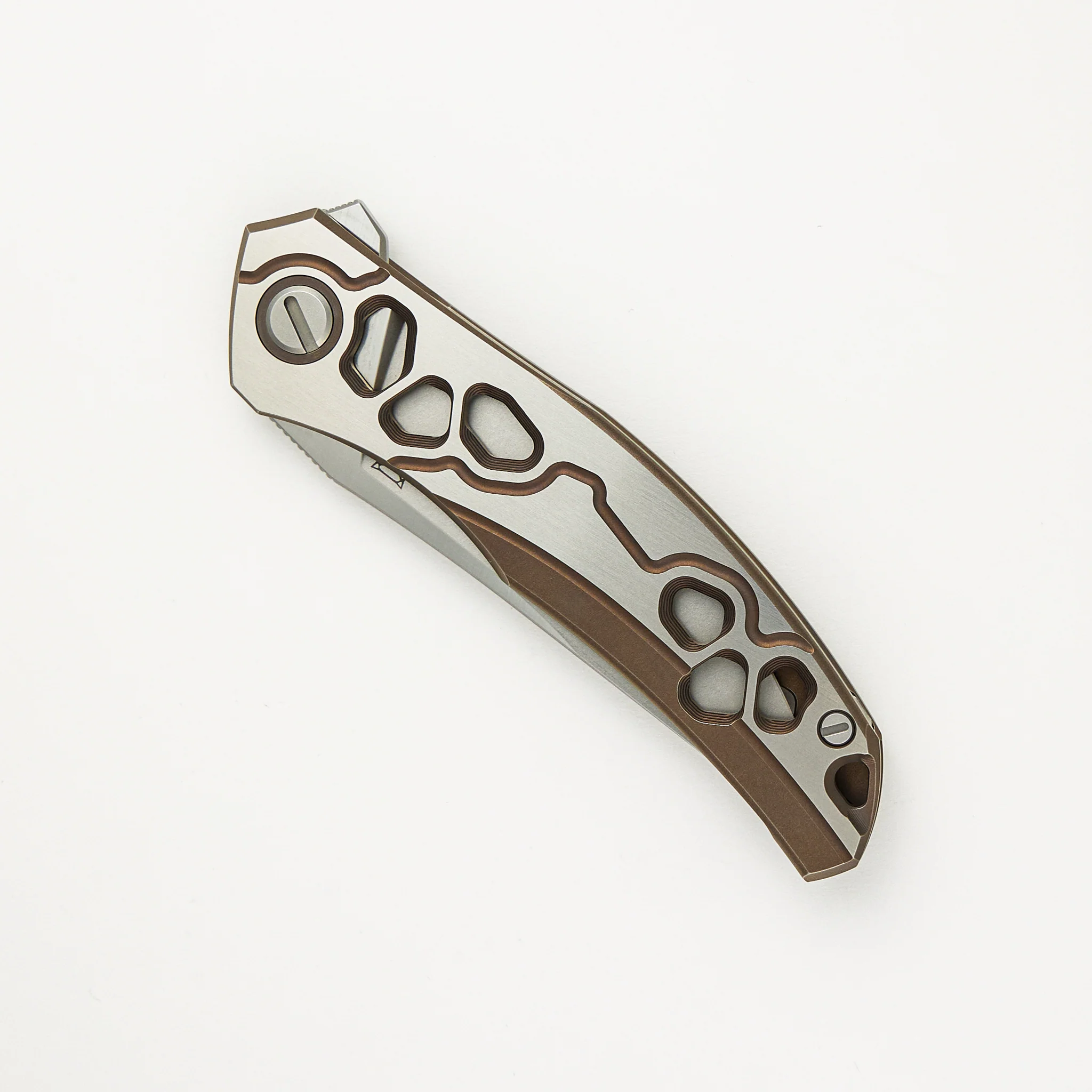 Shirogorov Knives / Alexey Konygin Quantum “Cybonic Plague” – Cromax PM Blade - Satin/Bronze – MRBS - Completed - Image 4