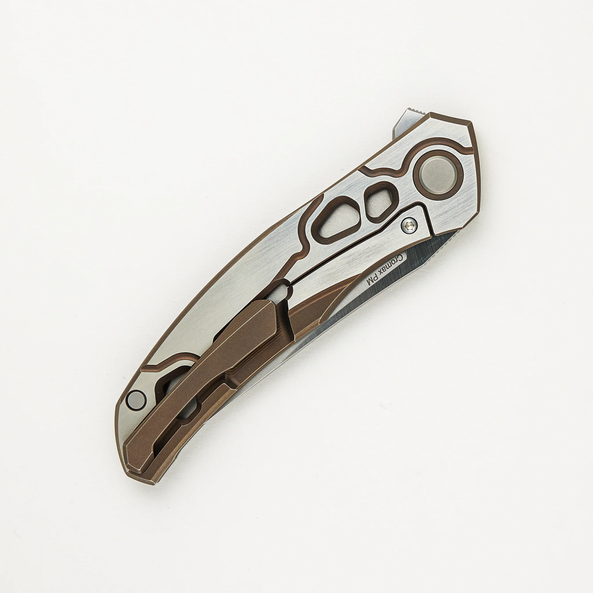 Shirogorov Knives / Alexey Konygin Quantum “Cybonic Plague” – Cromax PM Blade - Satin/Bronze – MRBS - Completed - Image 5