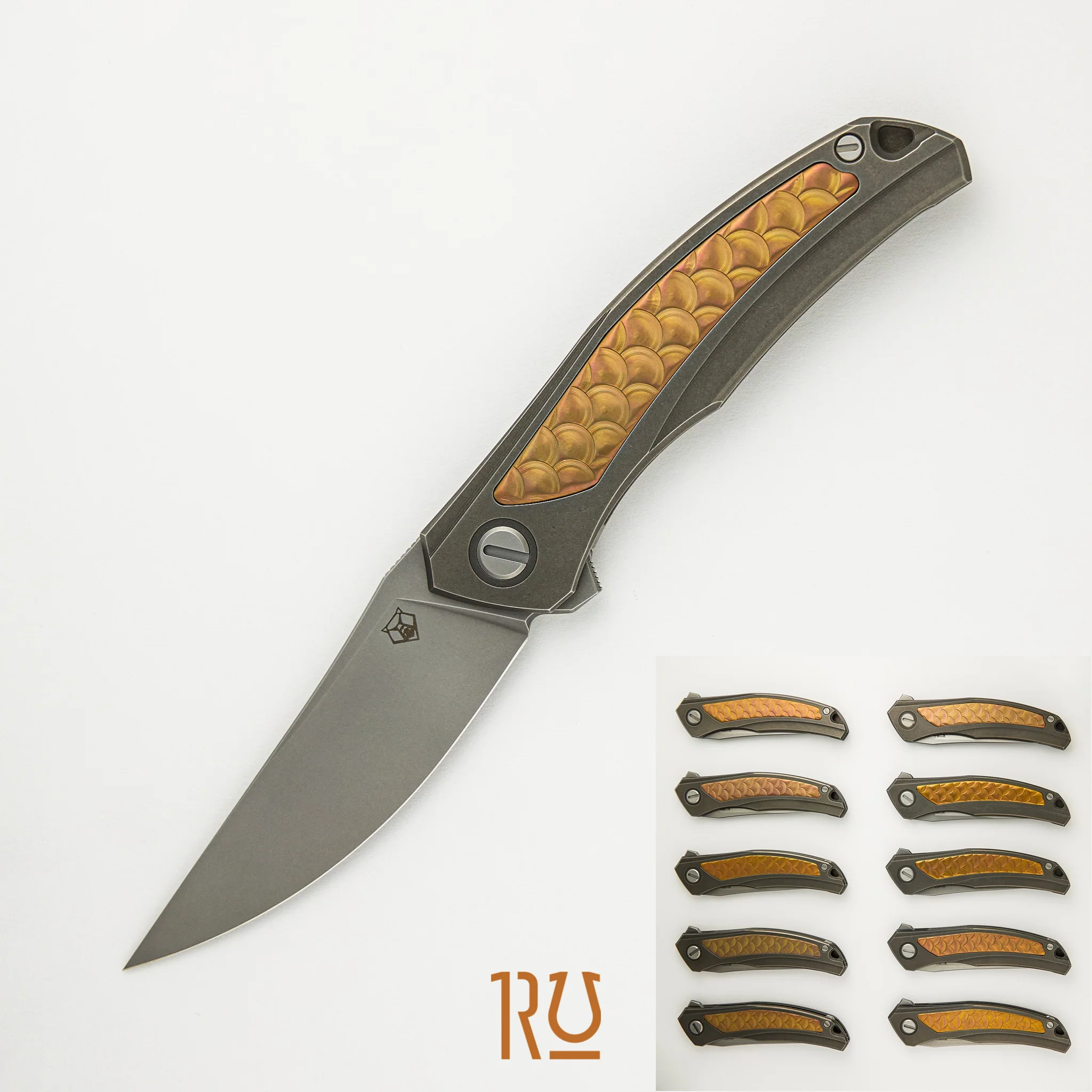 Shirogorov Knives / John Barker Quantum Dragon "Rose Gold" – Cromax PM Blade – MRBS - Completed