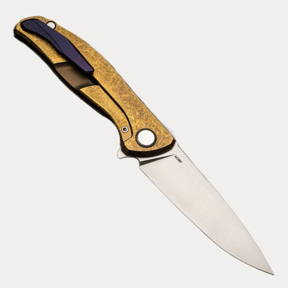 SHIROGOROV KNIVES - TODD BEGG "TBT" F95 FLIPPER - M390 BLADE - TITANIUM HANDLE - MRBS - Image 2