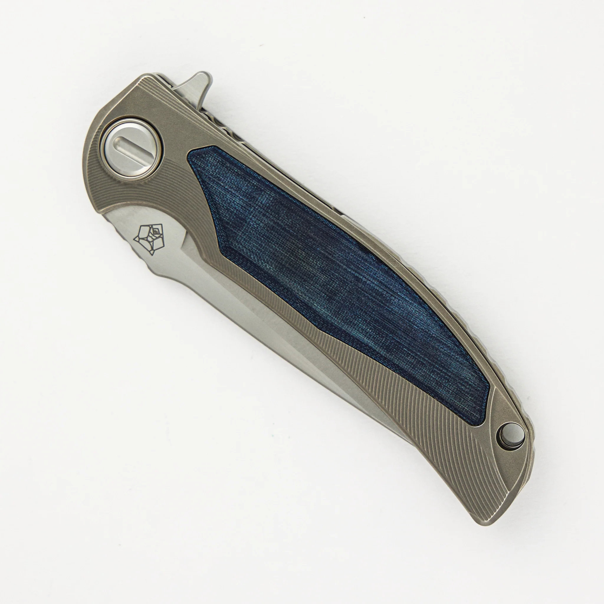 "Limited Edition" Denim Overkill - S90V Blade - Titanium Handle W/ Jeans Micarta Inlays - SRRBS (RJ Martin Design) - Image 3