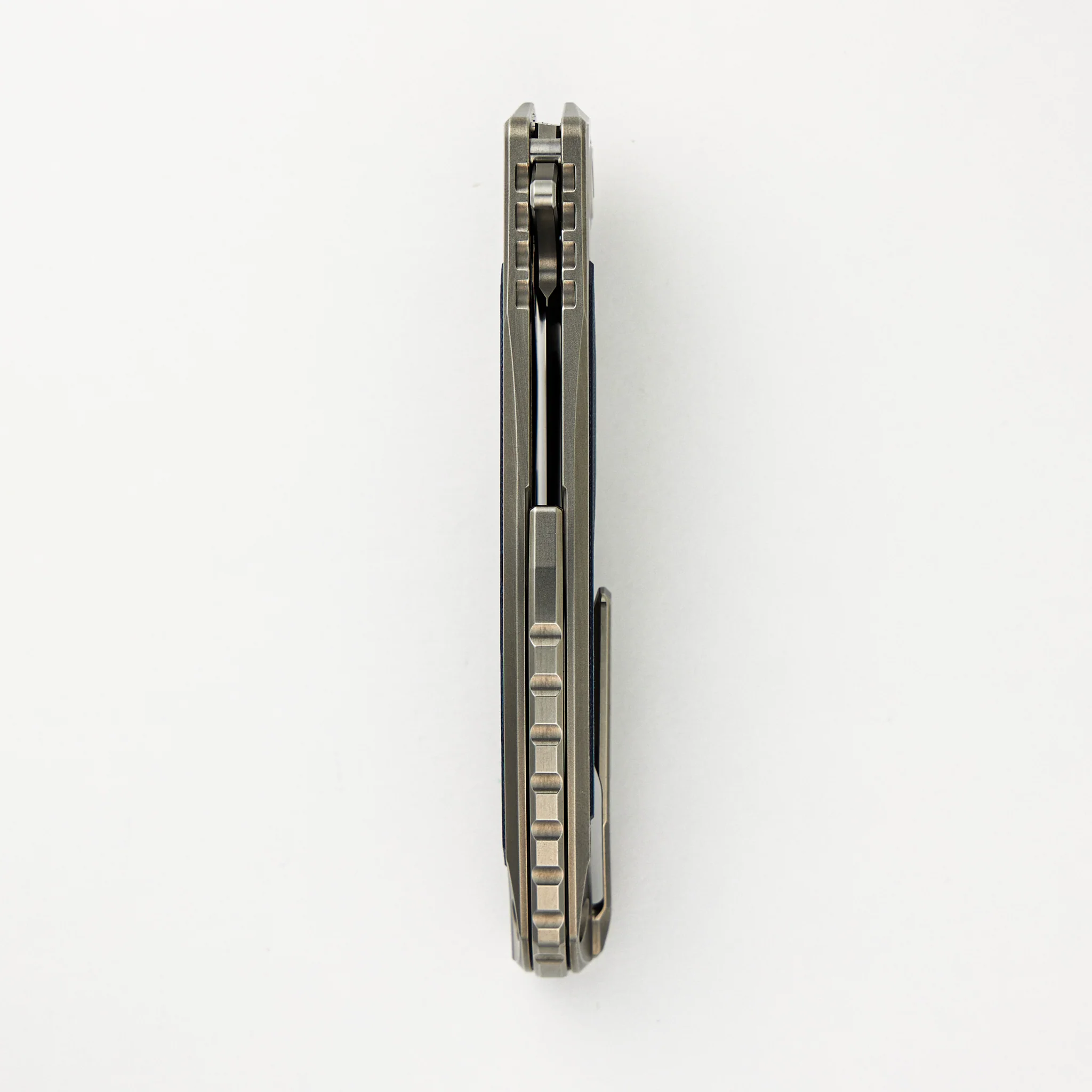 "Limited Edition" Denim Overkill - S90V Blade - Titanium Handle W/ Jeans Micarta Inlays - SRRBS (RJ Martin Design) - Image 7