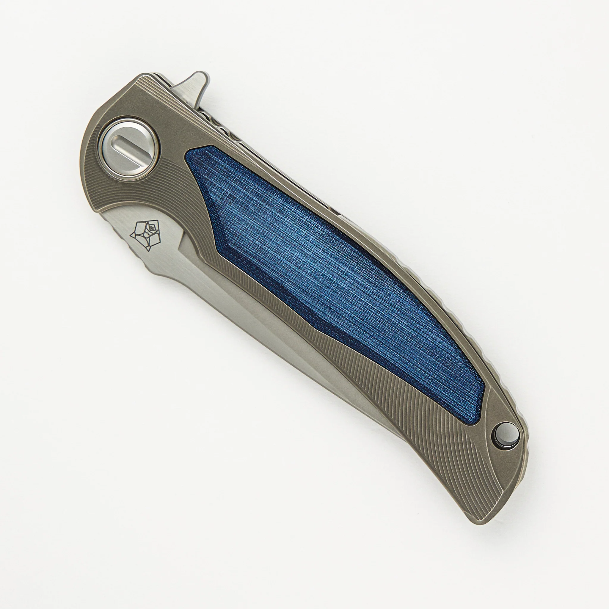 "Limited Edition" Denim Overkill - S90V Blade - Titanium Handle W/ Jeans Micarta Inlays - SRRBS (RJ Martin Design) - Image 3