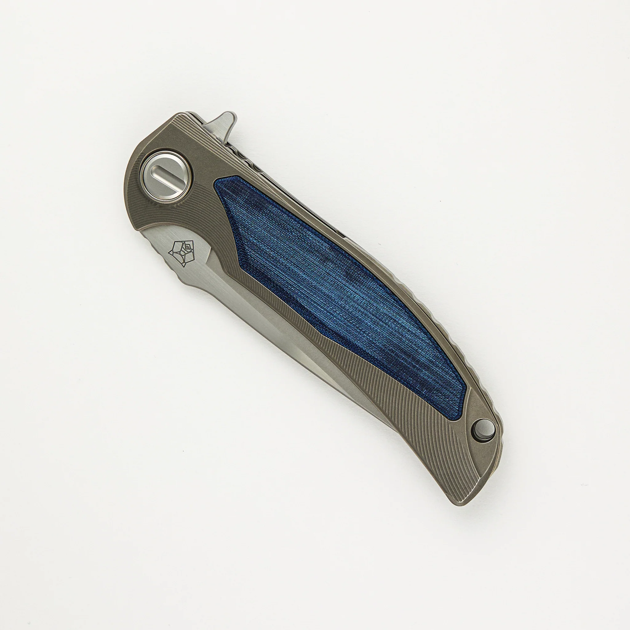 "Limited Edition" Denim Overkill - S90V Blade - Titanium Handle W/ Jeans Micarta Inlays - SRRBS (RJ Martin Design) - Image 3
