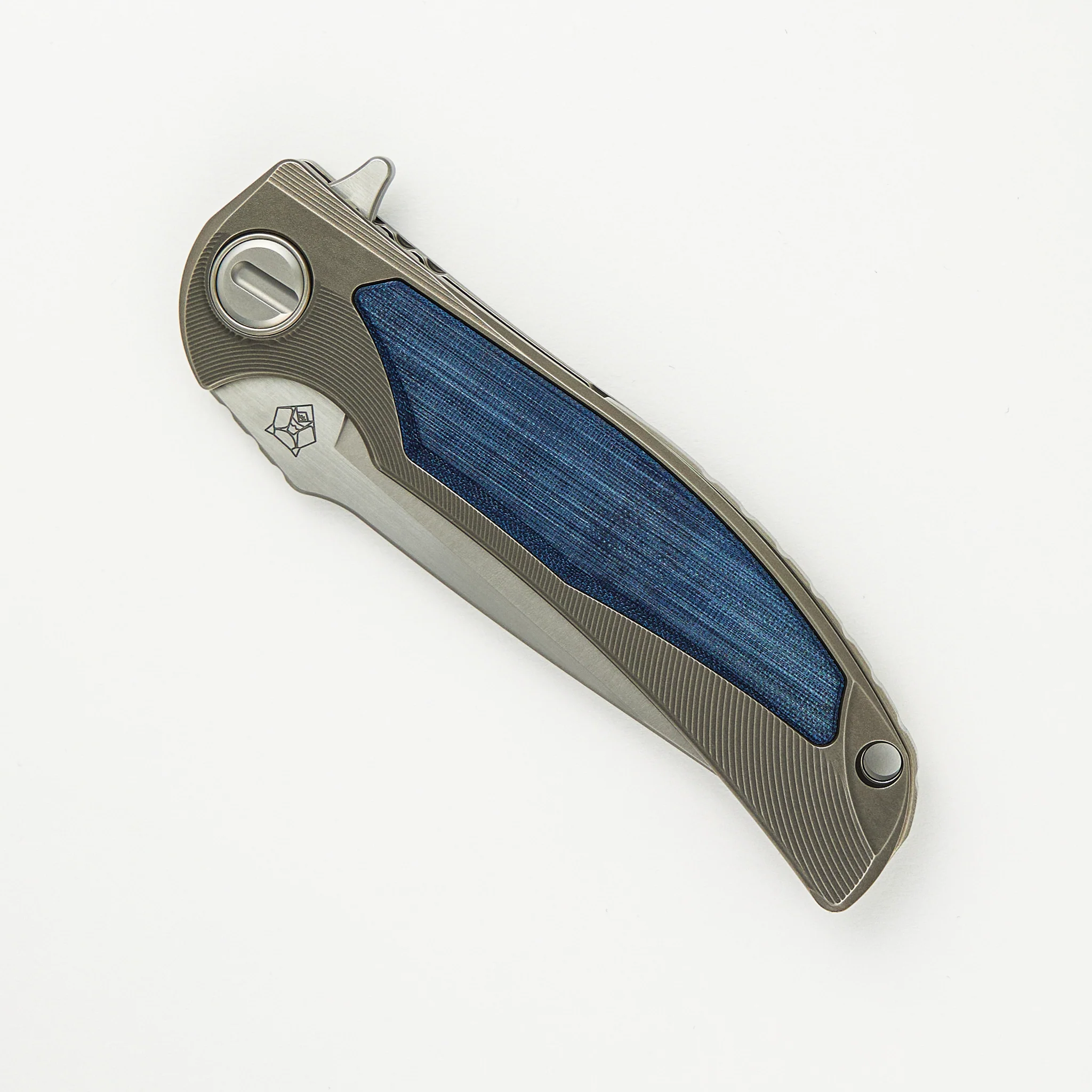 "Limited Edition" Denim Overkill - S90V Blade - Titanium Handle W/ Jeans Micarta Inlays - SRRBS (RJ Martin Design) - Image 3